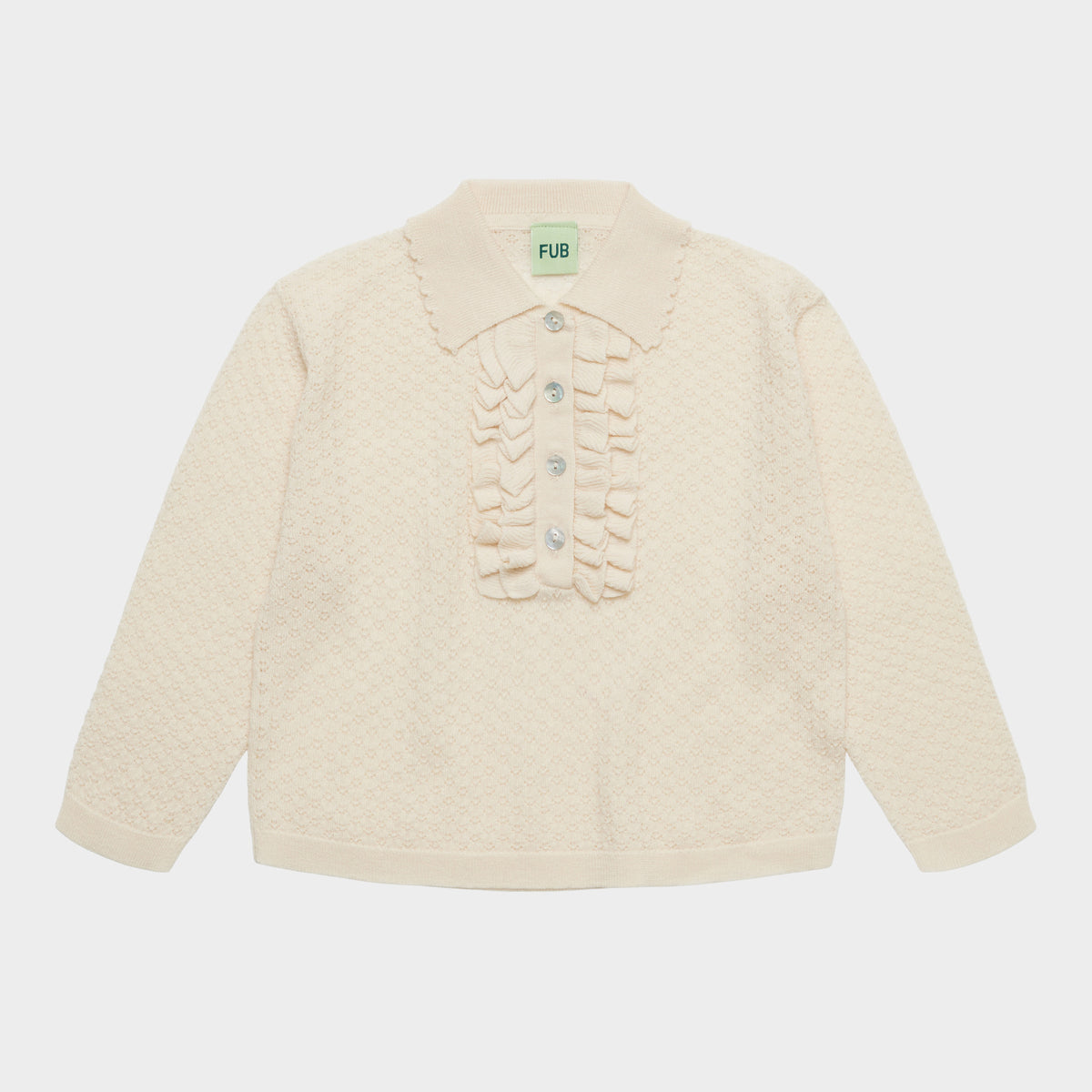 FUB-Frill Polo Ecru