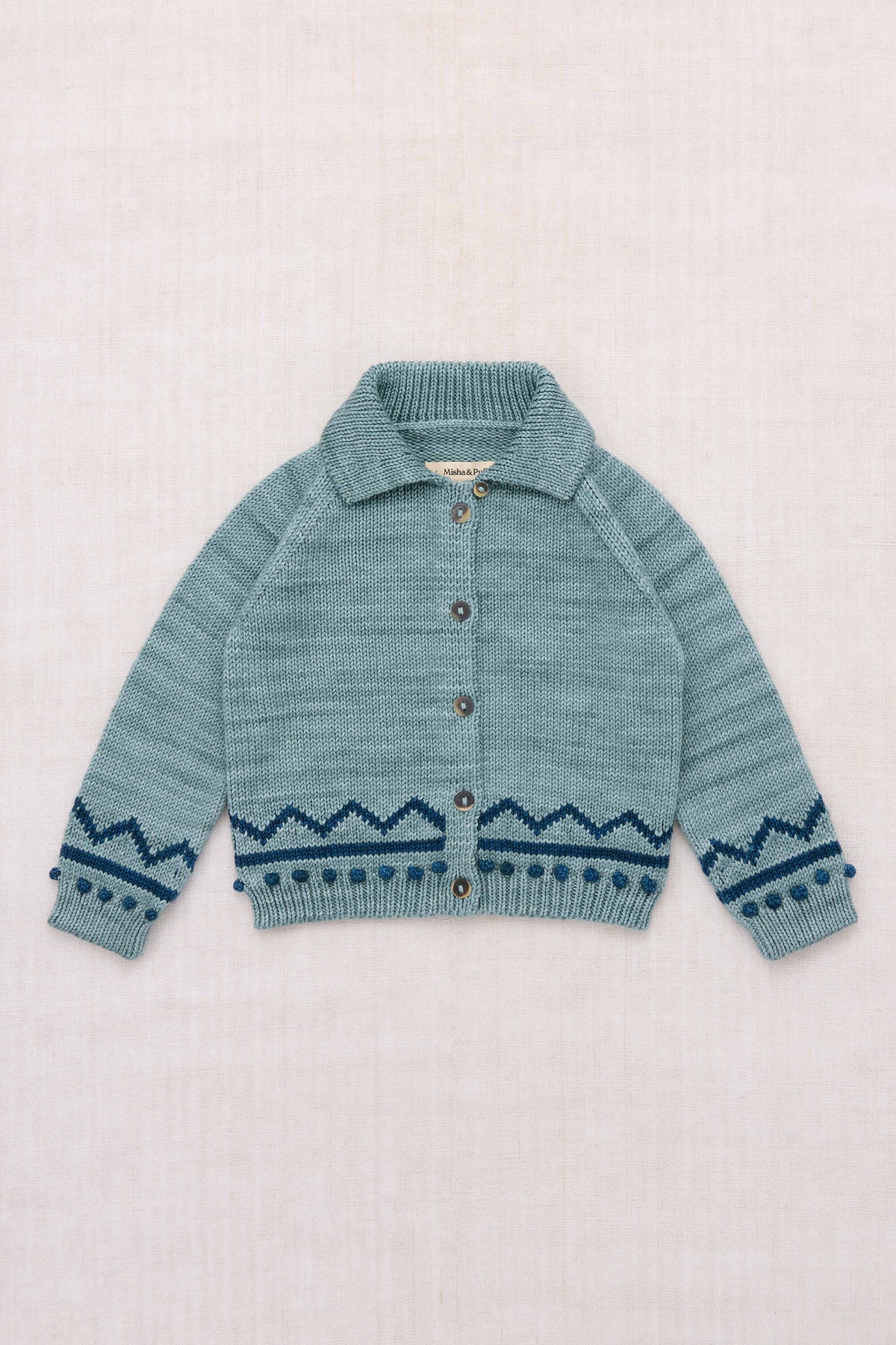 Misha & Puff-Zig Zag Cardigan Slate