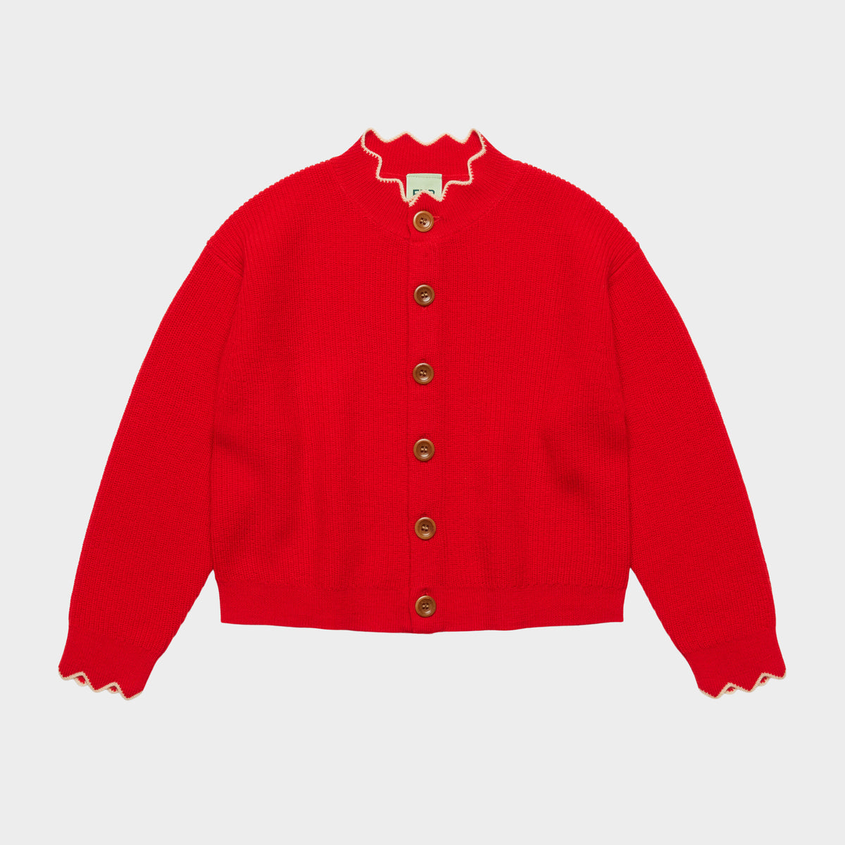 FUB-Rib Cardigan Classic Red