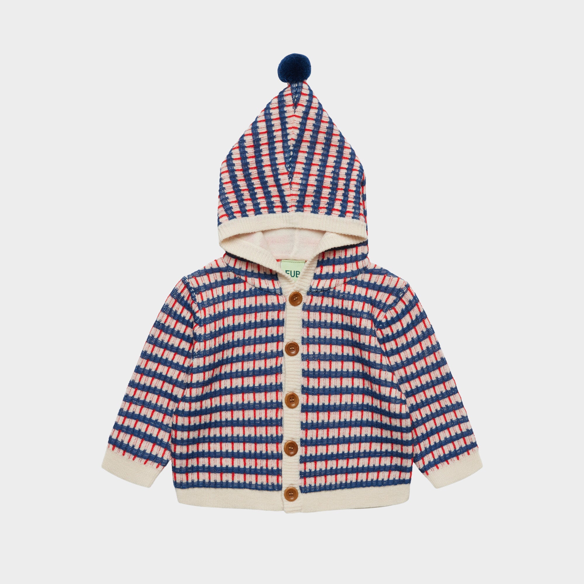 FUB-Baby Multi Cardigan Ercu/Deep Indigo/Classic Red