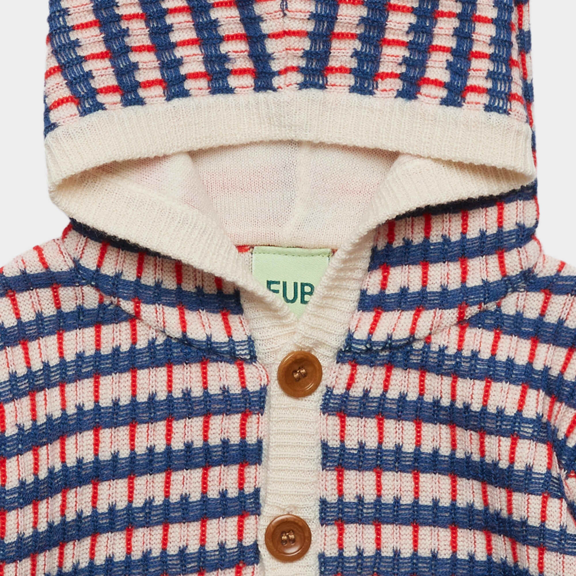 FUB-Baby Multi Cardigan Ercu/Deep Indigo/Classic Red