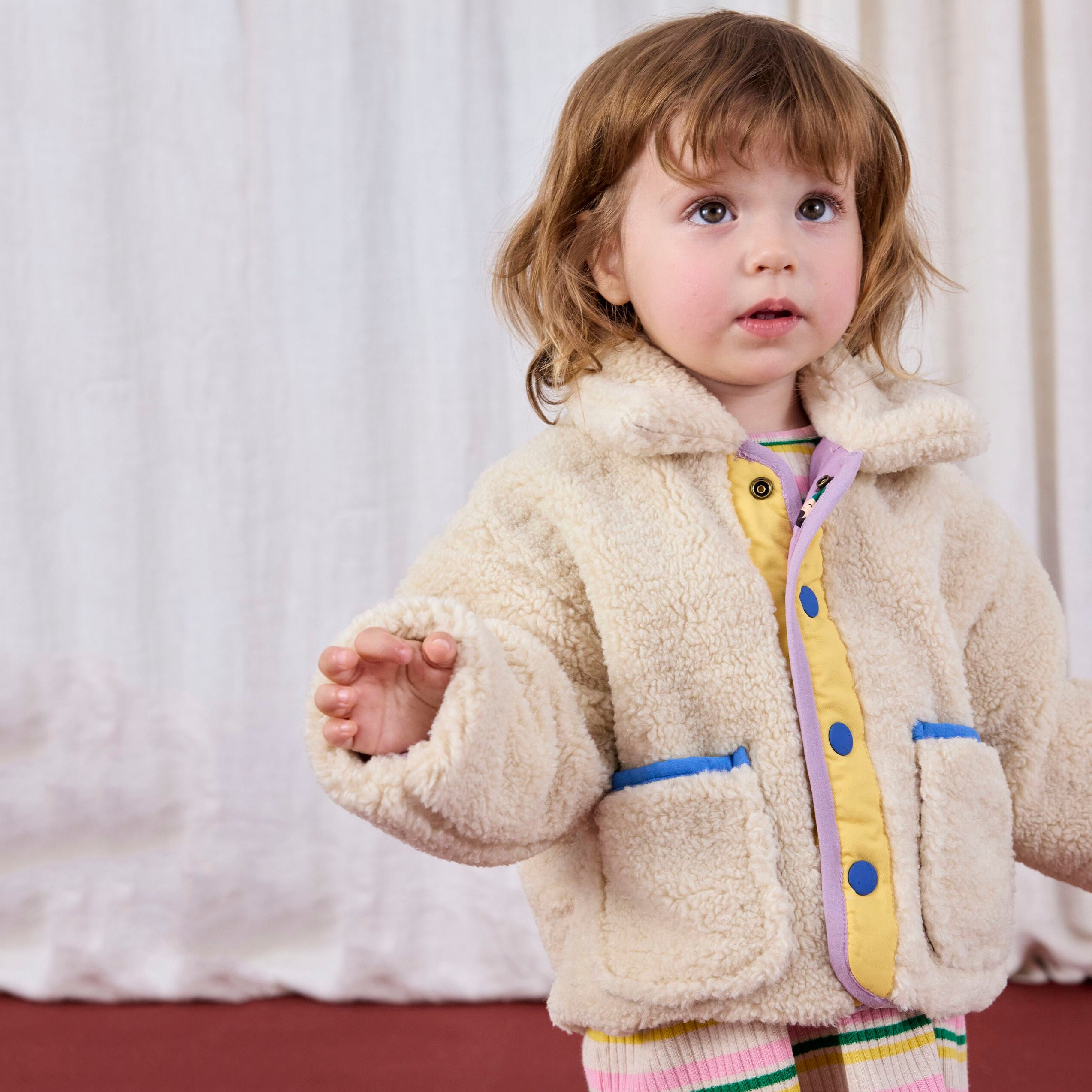 Bobo Choses-Baby Game Pawns All Over Reversible Sheepskin Jacket