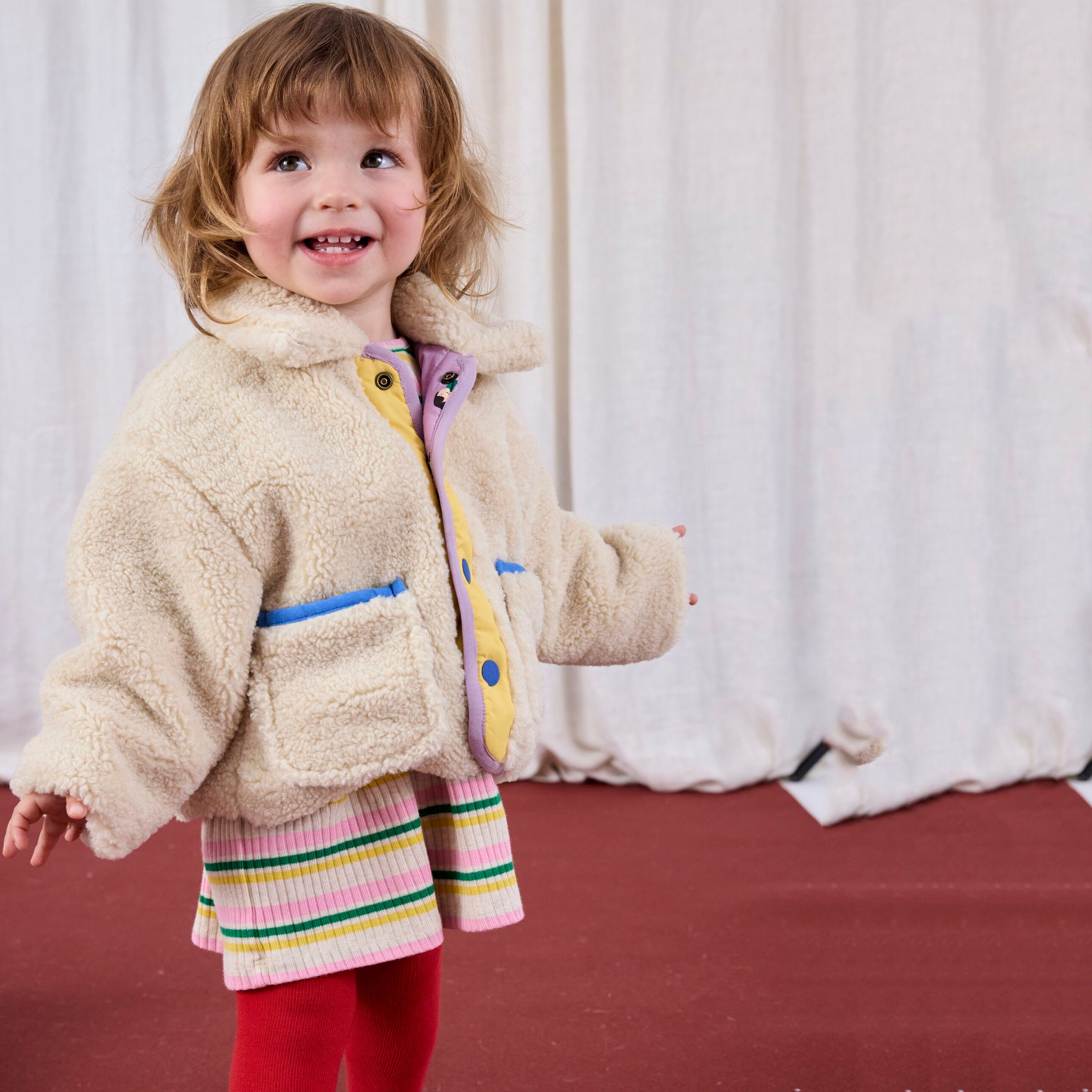 Bobo Choses-Baby Game Pawns All Over Reversible Sheepskin Jacket