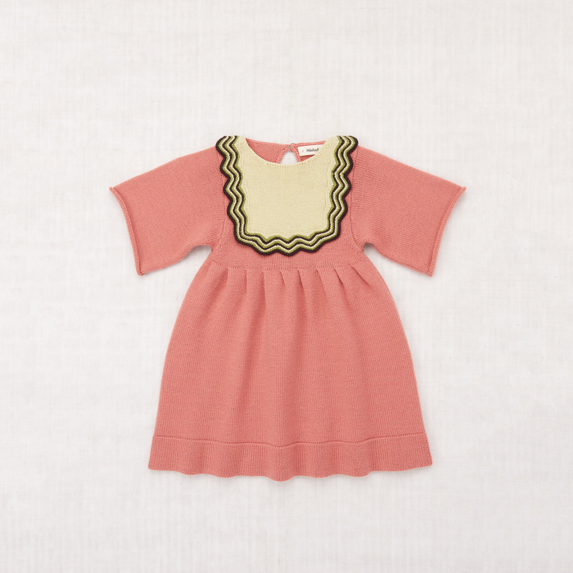 Misha & Puff-Chevron Bib Dress Rosewood