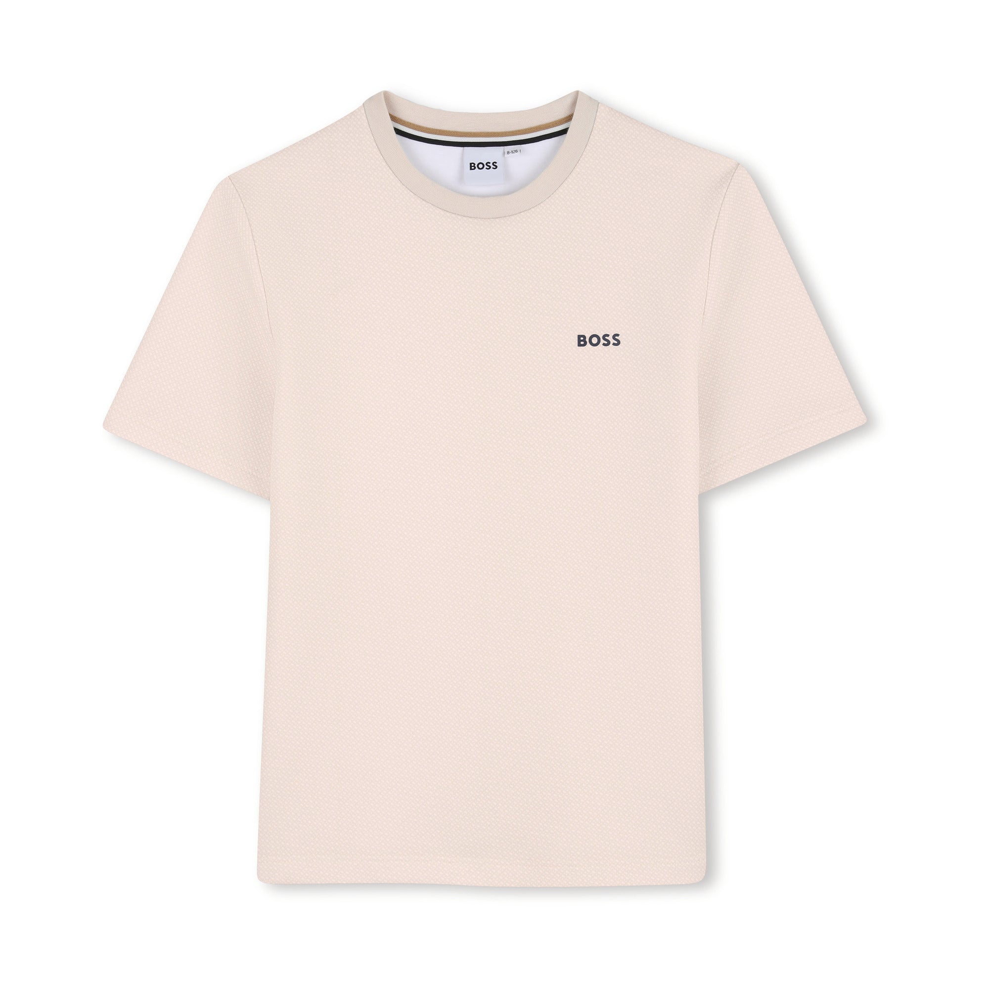 Boss-Short-Sleeved Cotton Interlock T-Shirt Sand