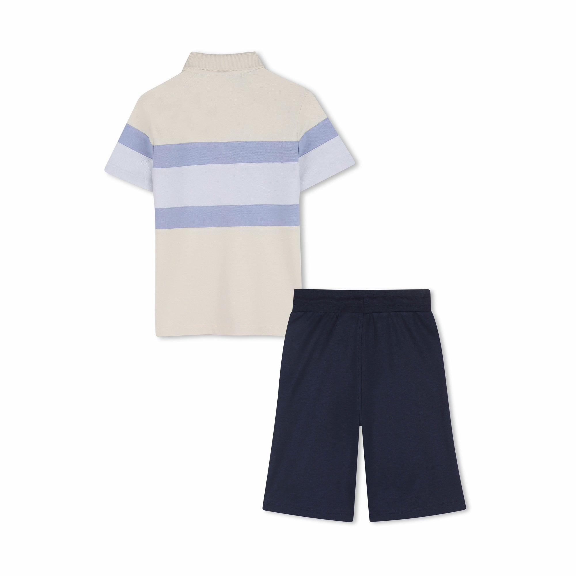 Boss-Polo Shirt And Bermuda Shorts In Cotton-Elastane Piqu Sand