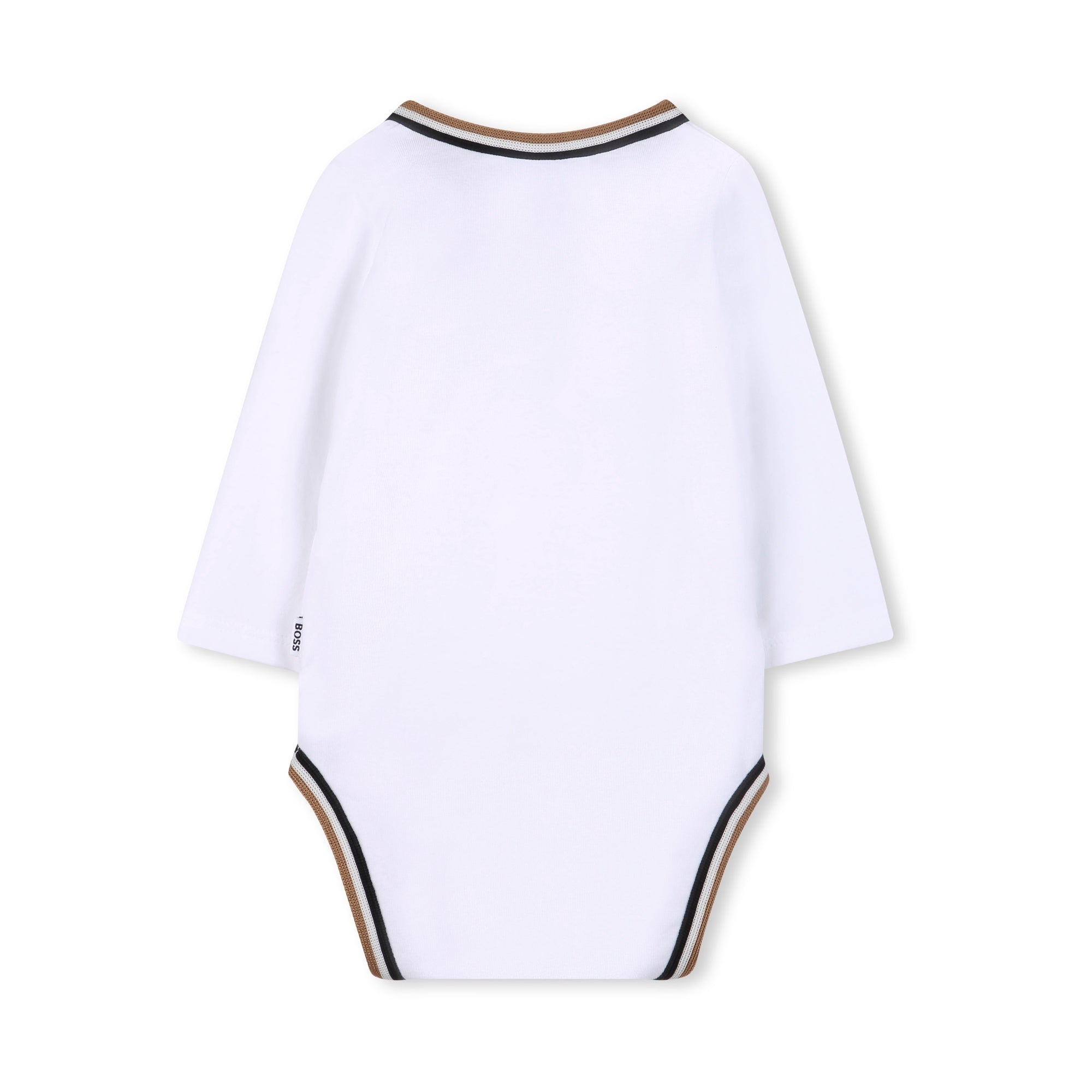 Boss-Footie Body Suit And Hat In Gift Box White