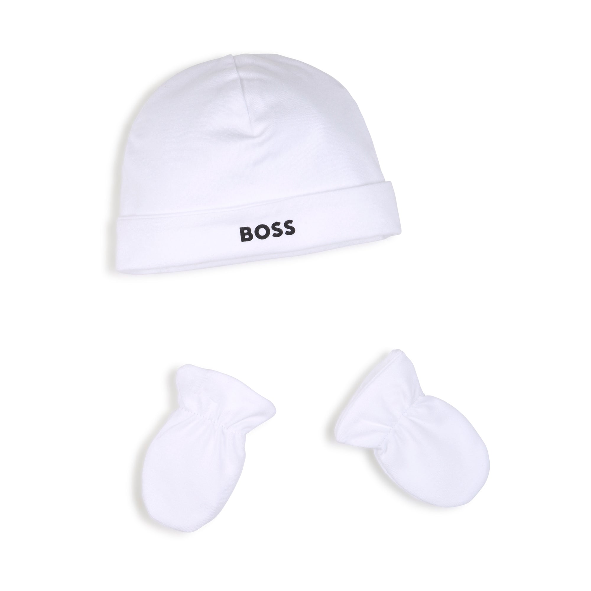 Boss-Footie Body Suit And Hat In Gift Box White