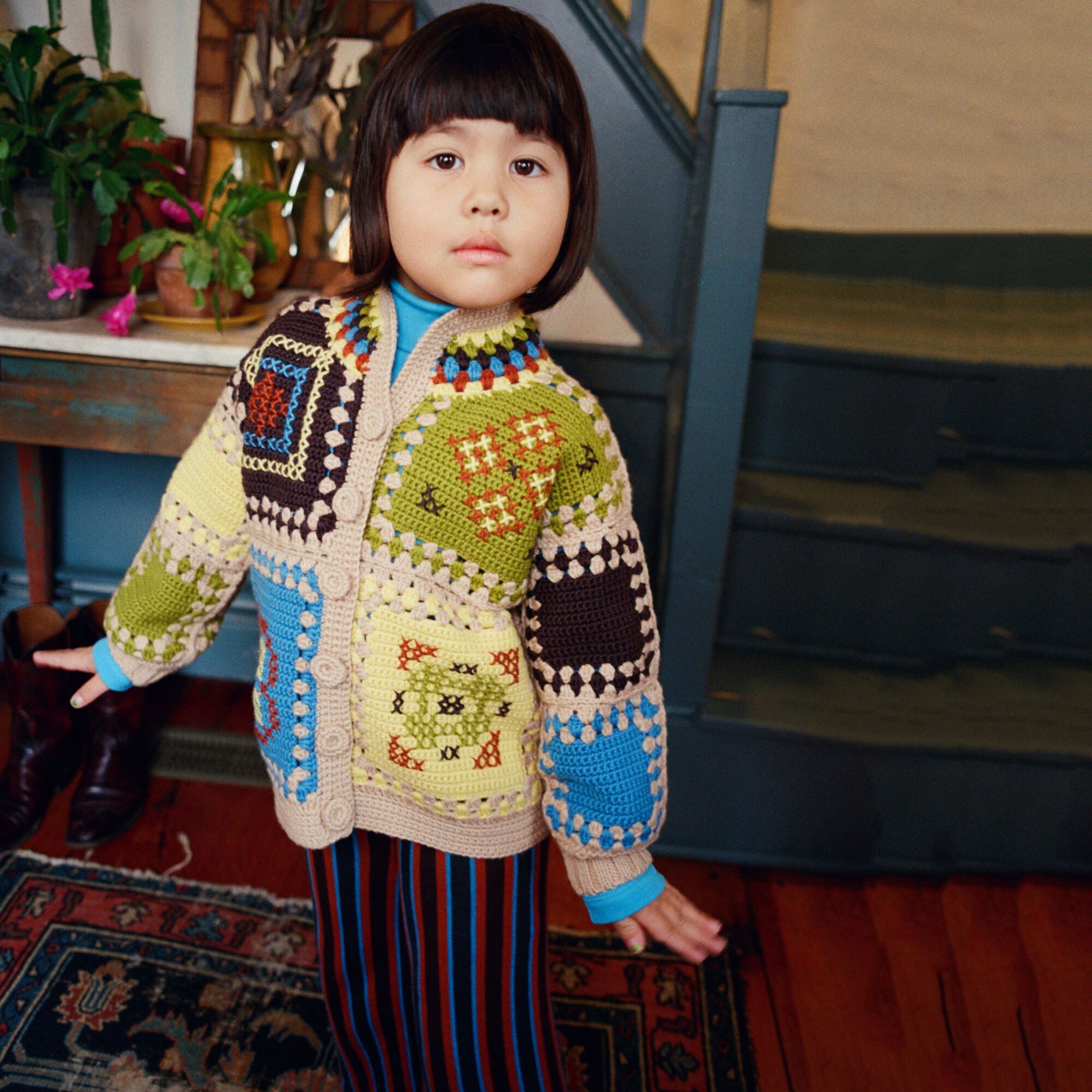 Misha & Puff-Cross Stitch Crochet Jacket Patina