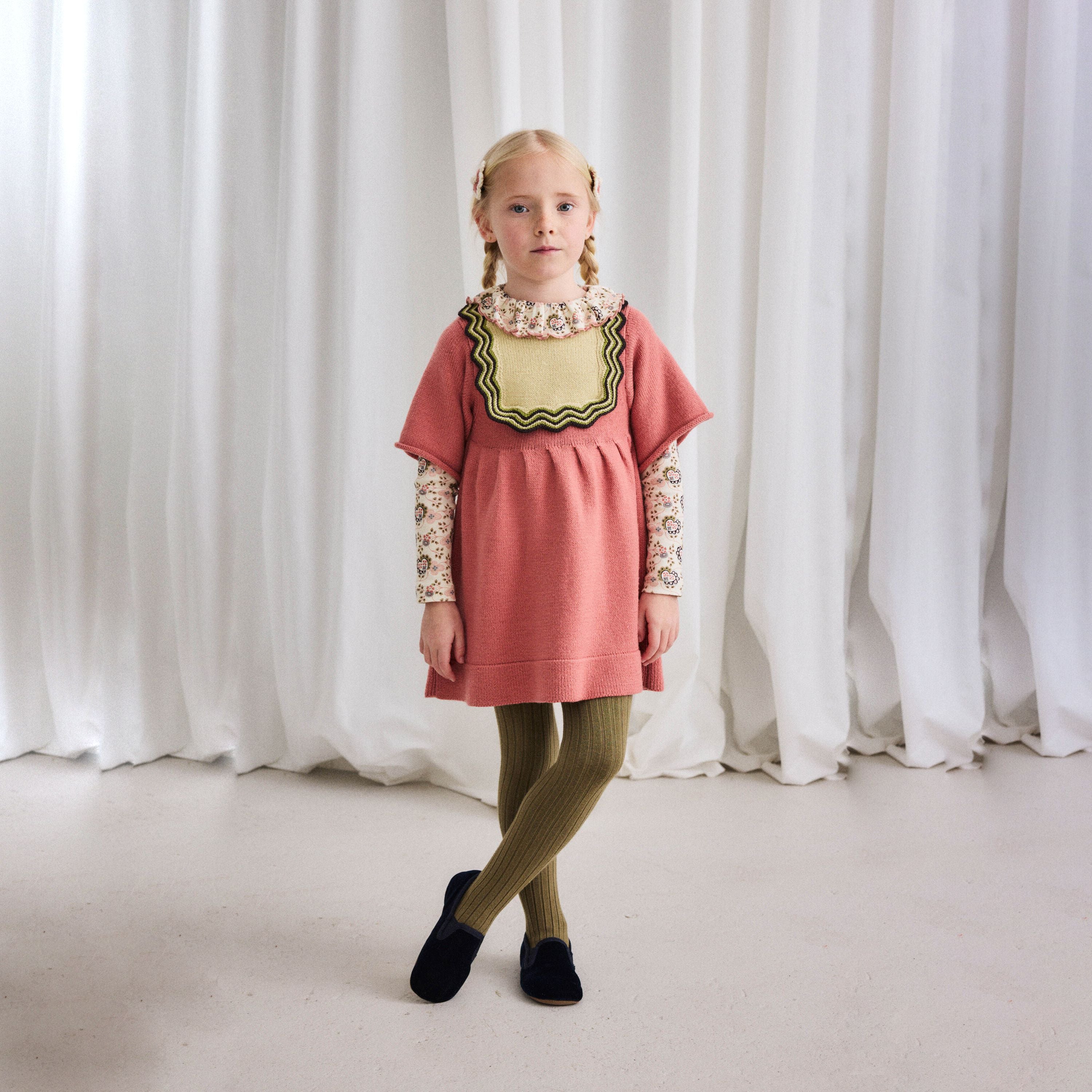 Misha & Puff-Chevron Bib Dress Rosewood