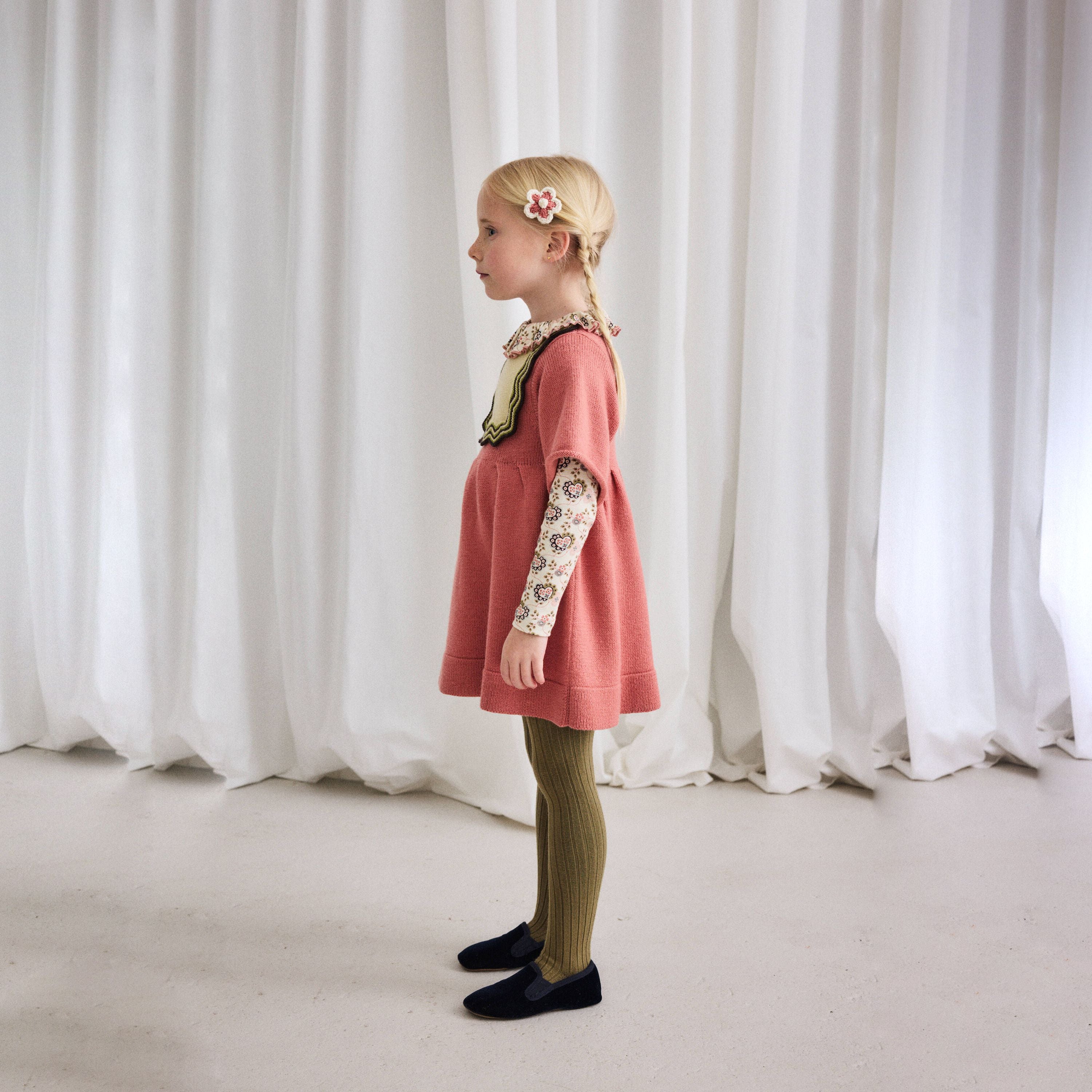 Misha & Puff-Chevron Bib Dress Rosewood