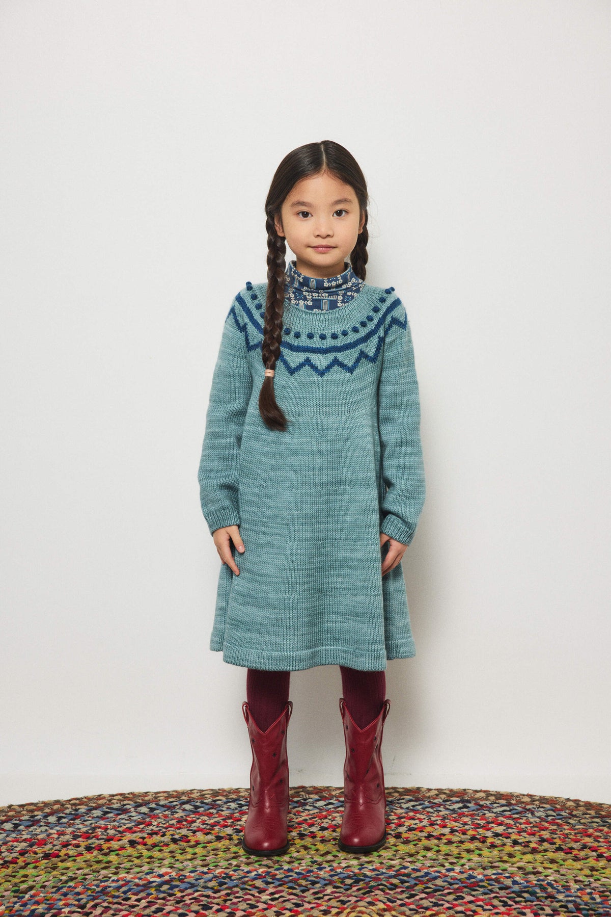 Misha & Puff-Girls Zig Zag Dress Slate