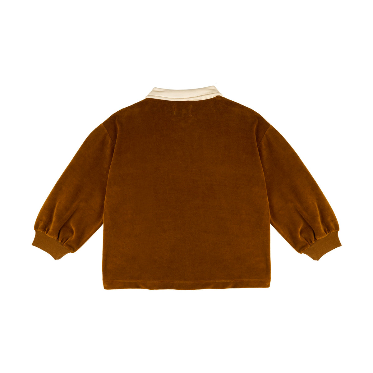 Morning Mess Therapy-Franz Polo Sweatshirt Straight Fit Caramel Velvet