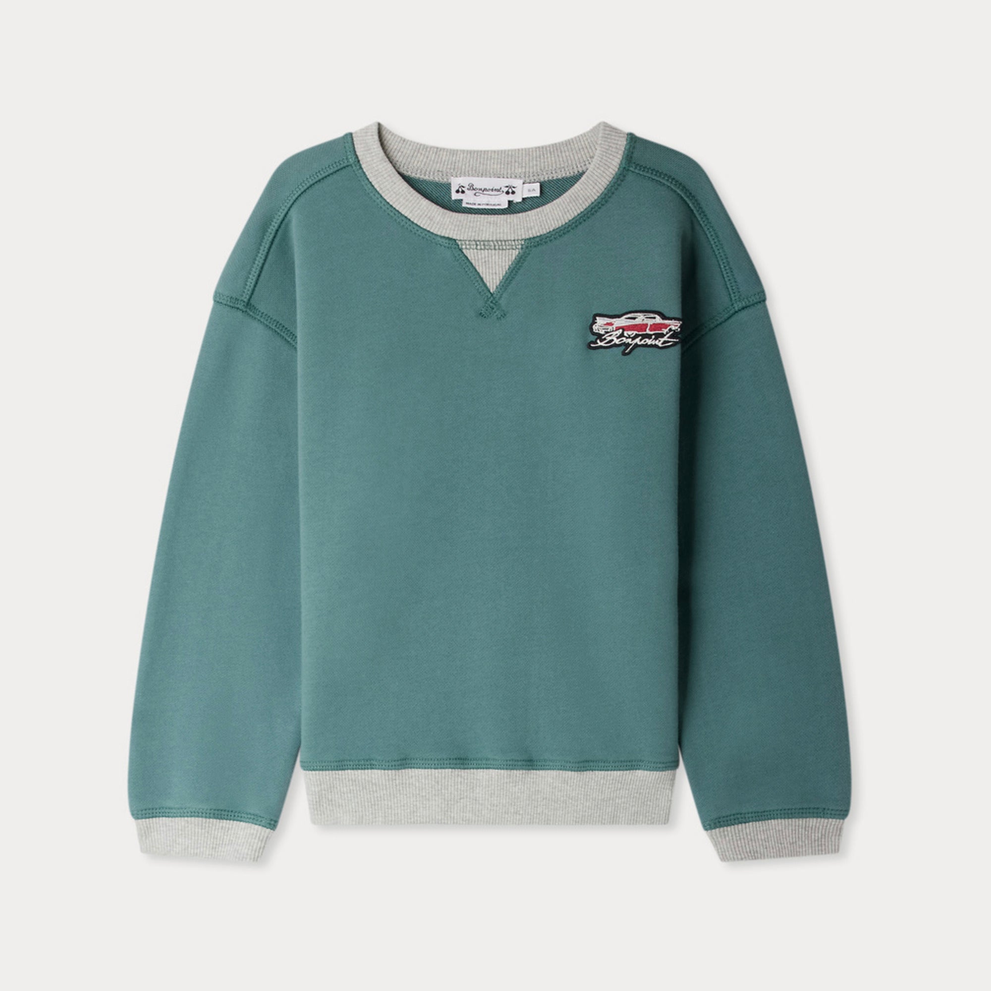 Bonpoint-SWEAT EROL VERT DE GRIS