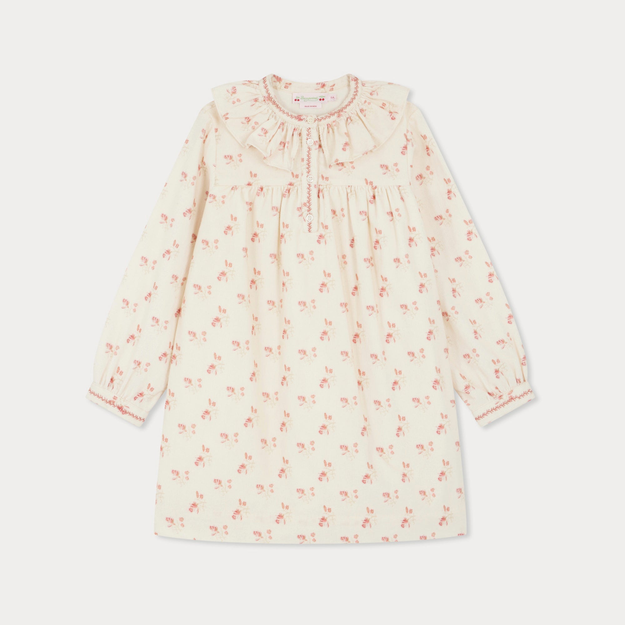 Bonpoint-Joana dress with embroidered velvet collar and cuffs