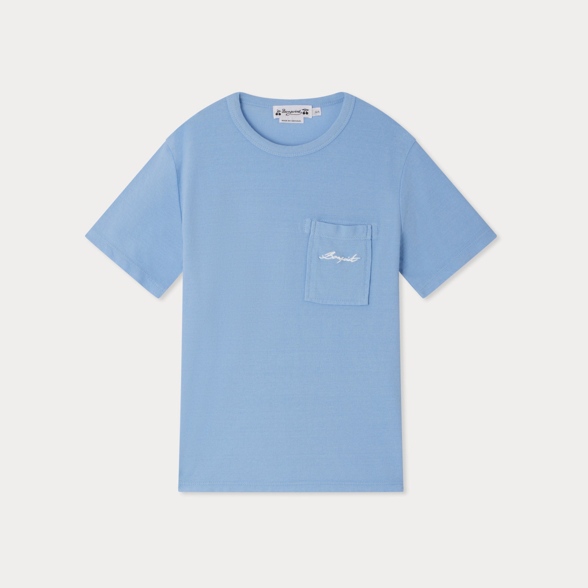Bonpoint-Blue Simple Cotton T-shirt