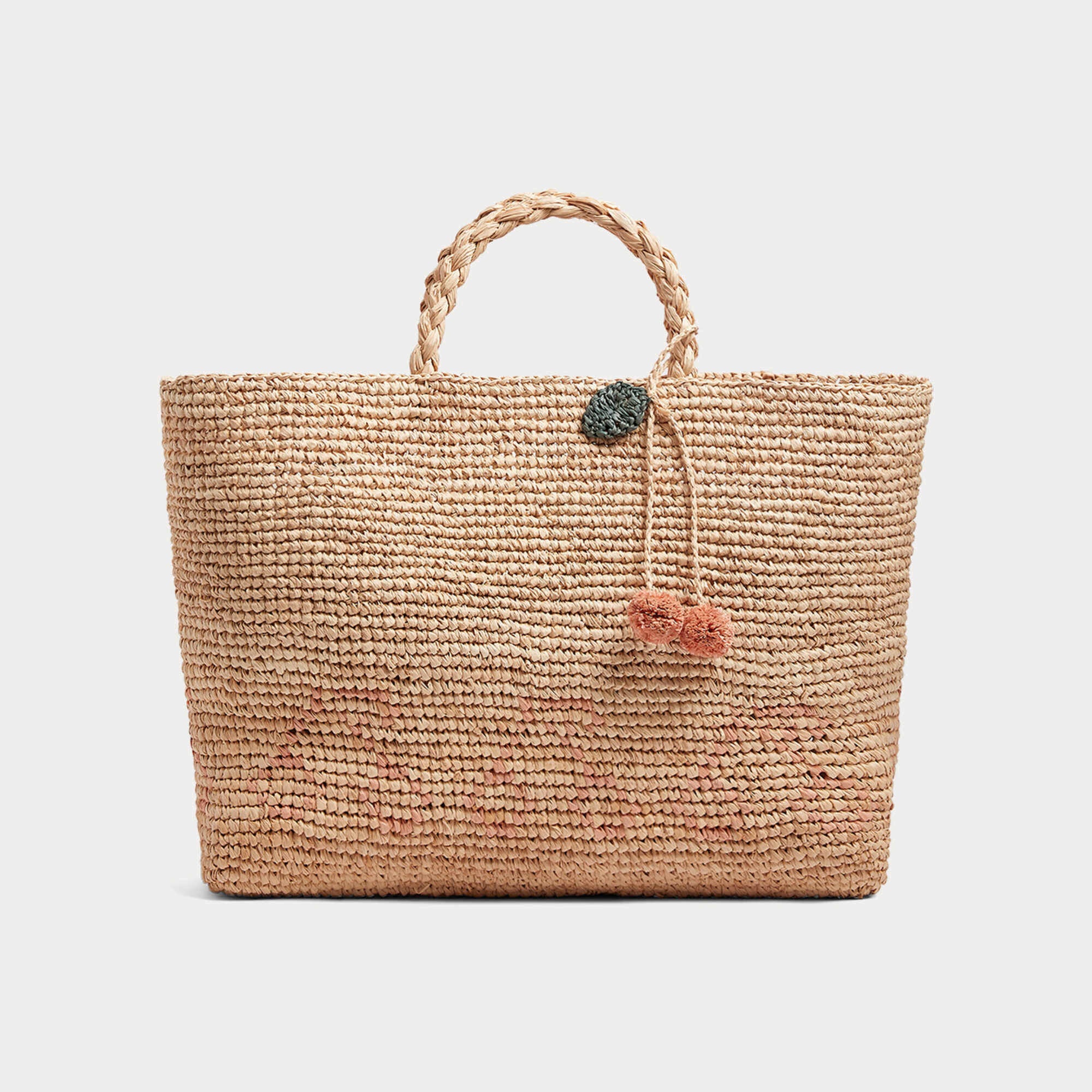 Bonpoint-Girls Cherry Straw Woven Handbag