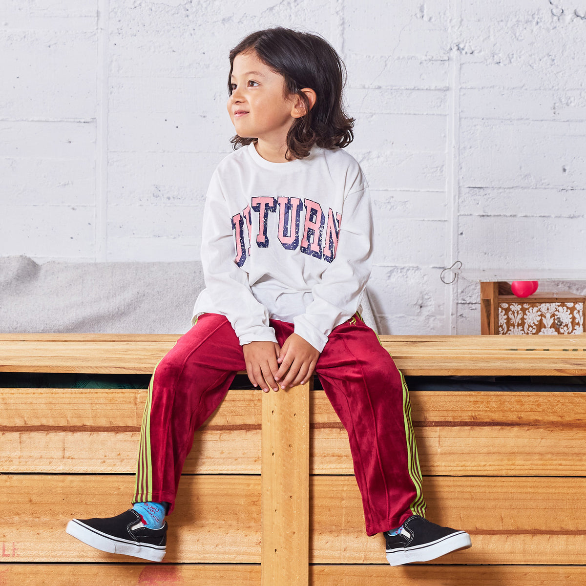 Markey's-Velour Track Pants Wine Red