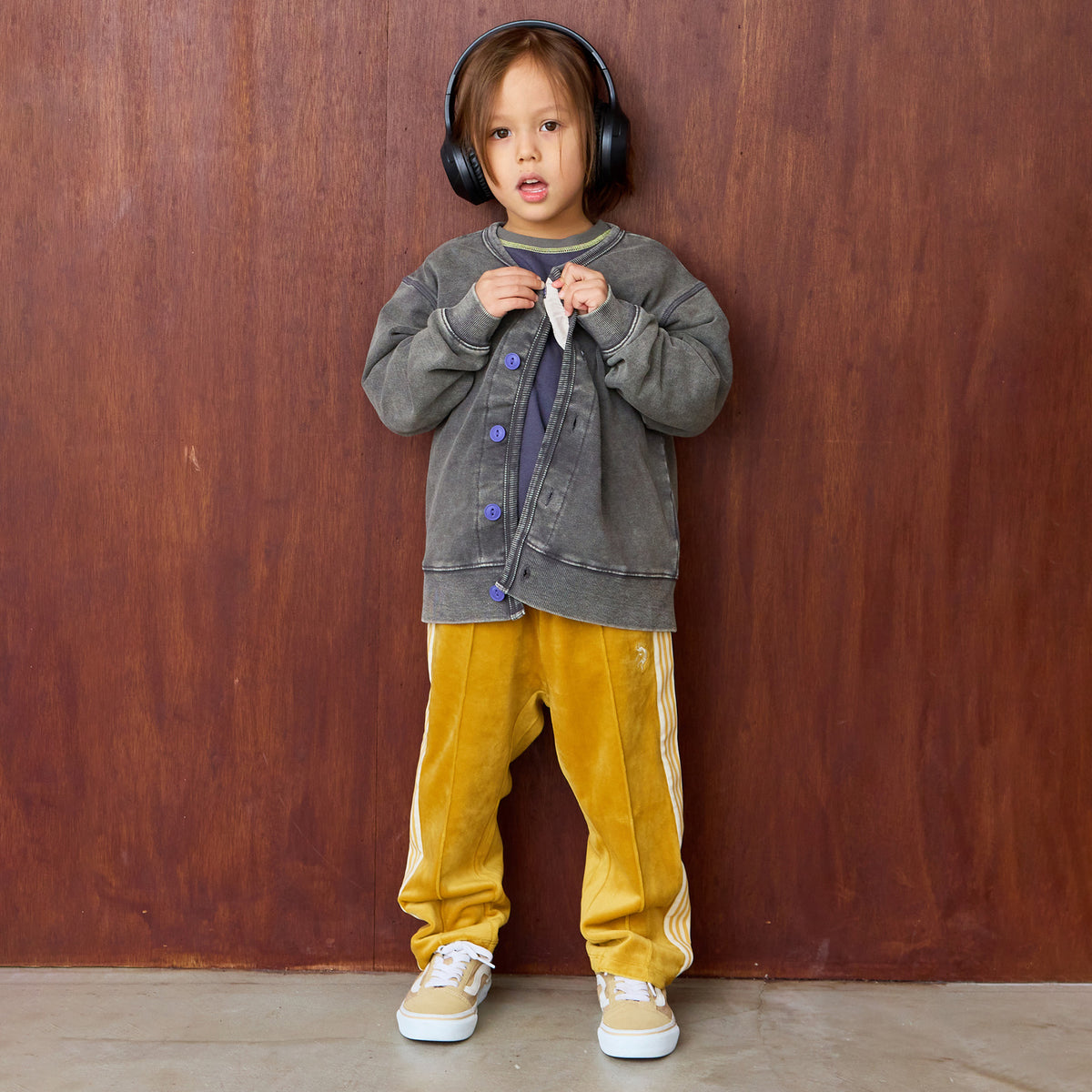 Markey's-Velour Track Pants Mustard