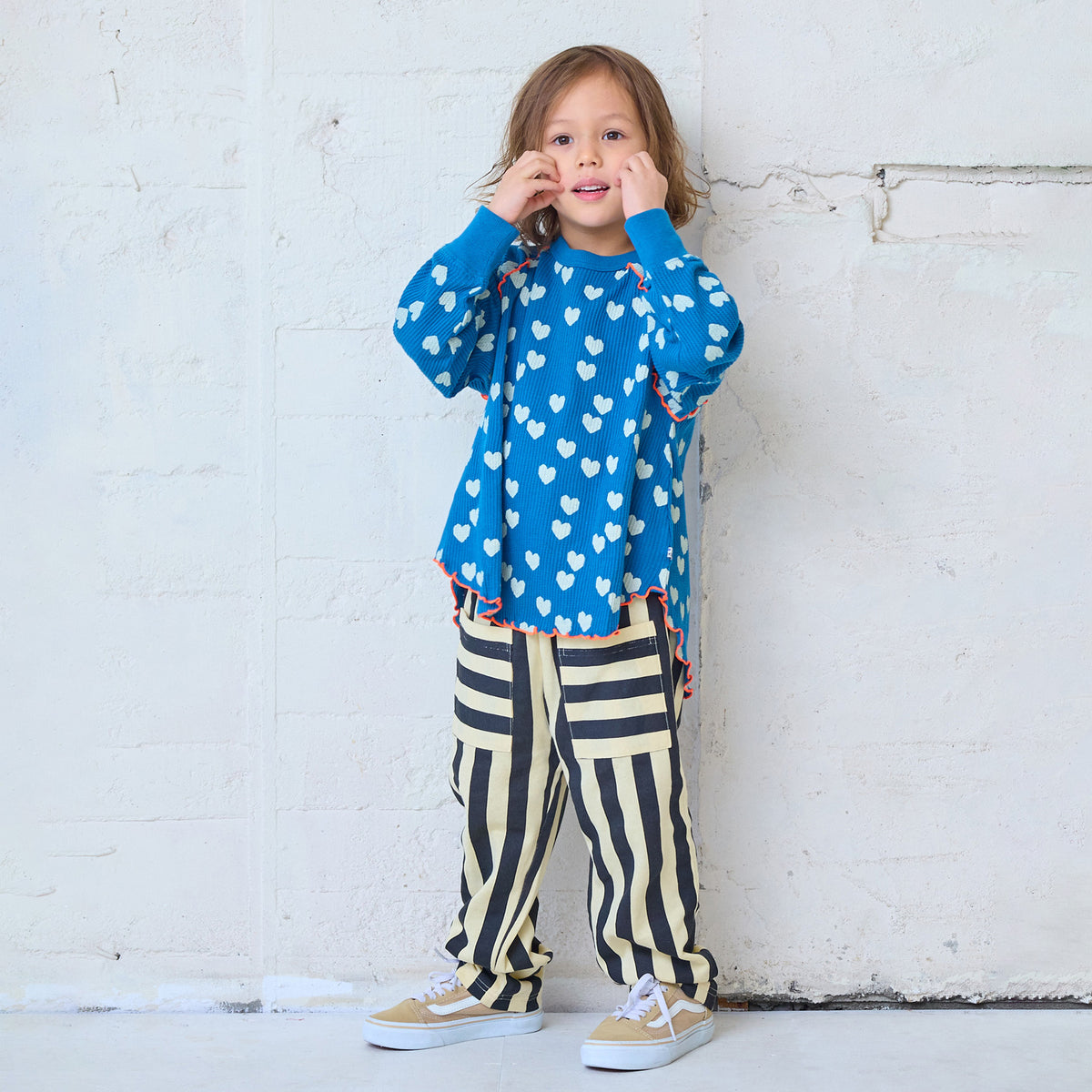 Markey's-Mini Fleece Stripe Long Pants Black Stripe