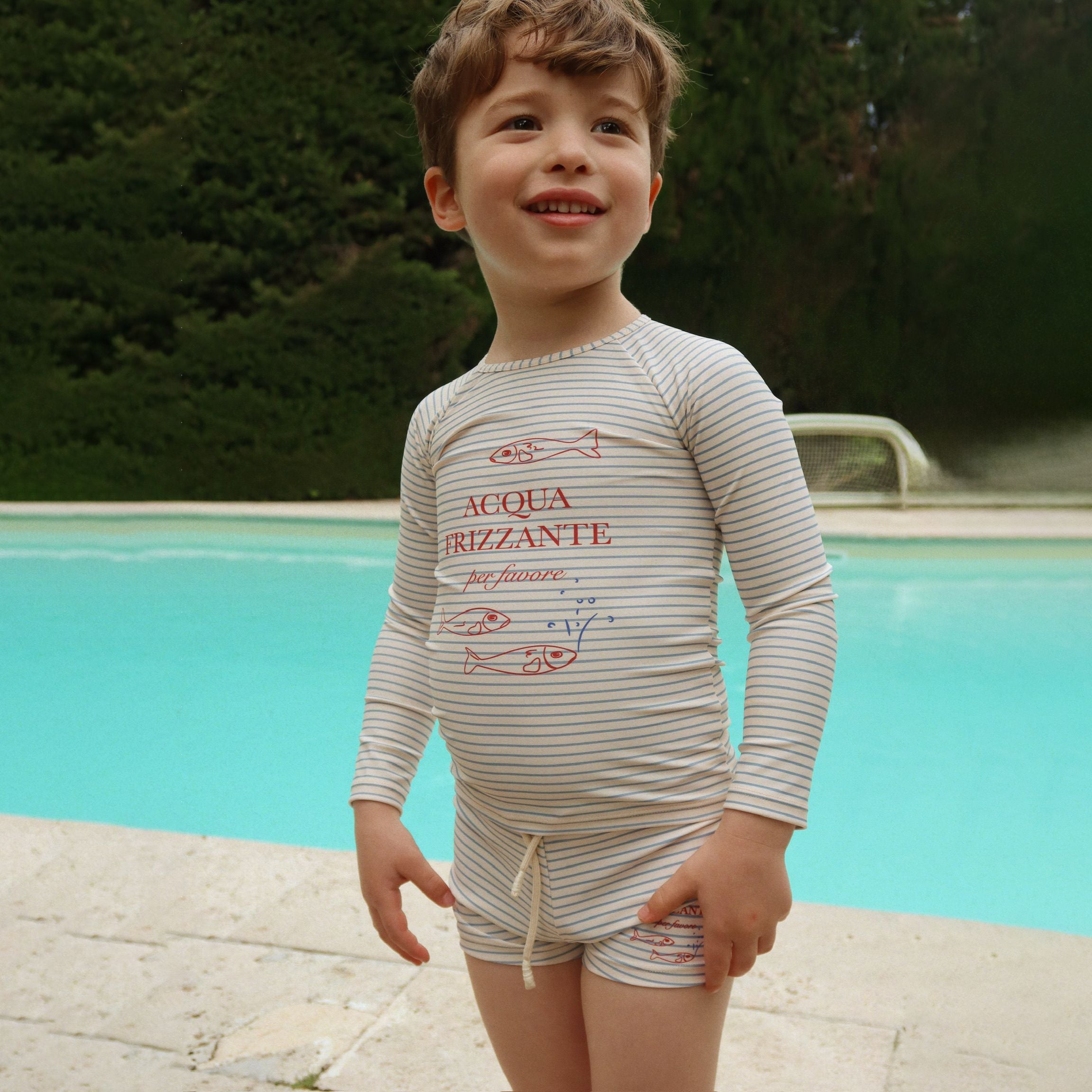 Konges Sløjd-Boy Aster Swim Blouse Grs Stripe Bluie
