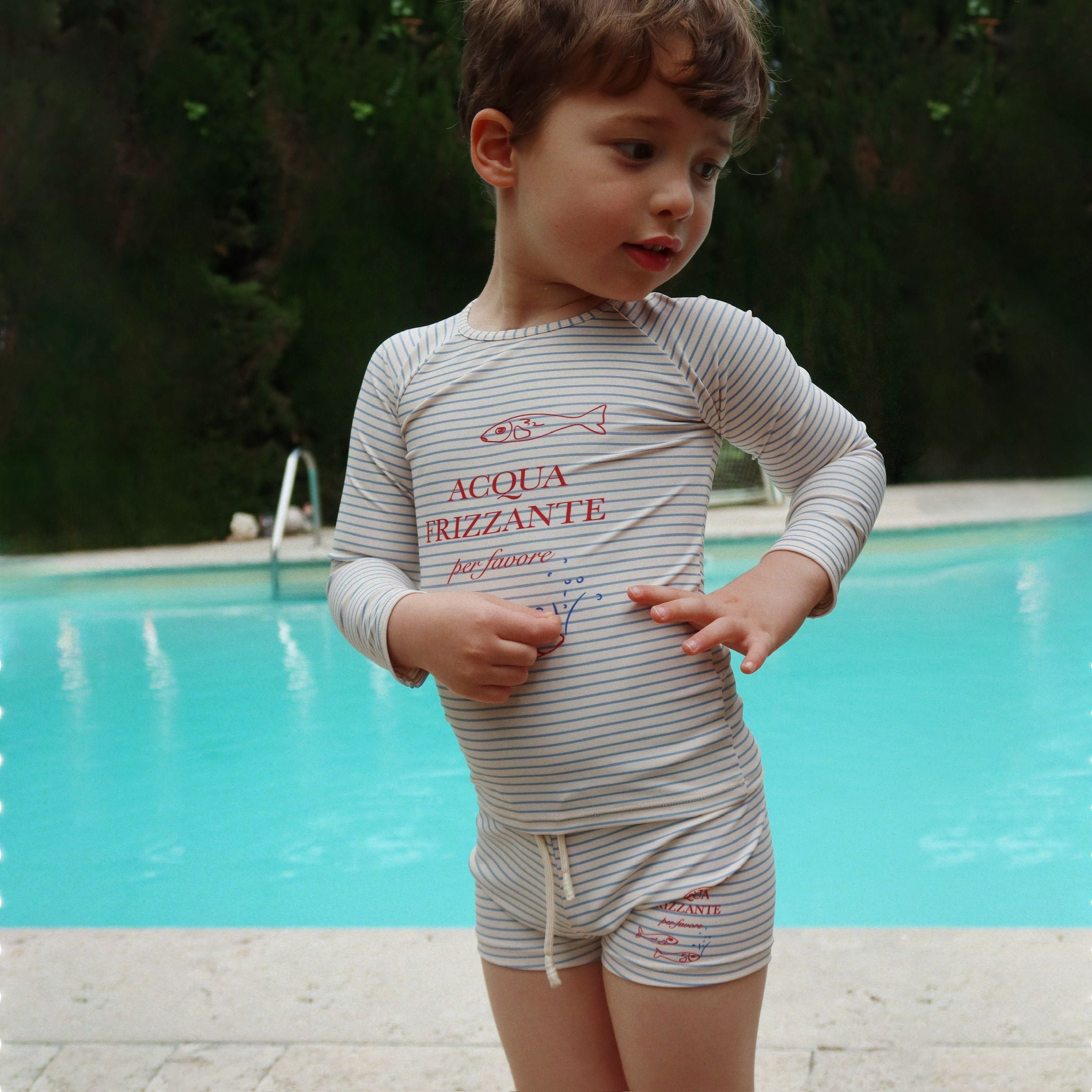 Konges Sløjd-Boy Aster Swim Blouse Grs Stripe Bluie