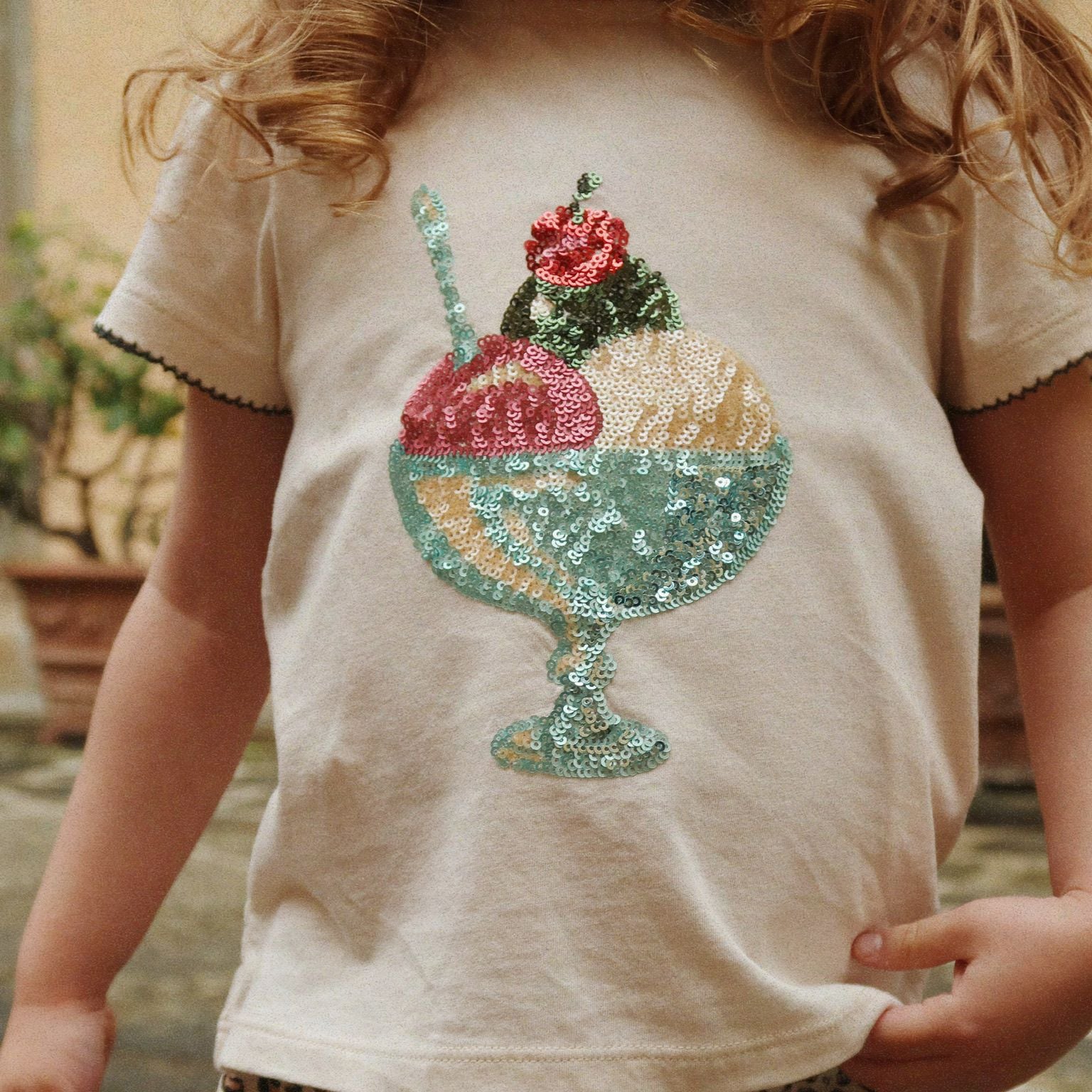 Konges Sløjd-Girl Famo Puff Tee Gots Buttercream