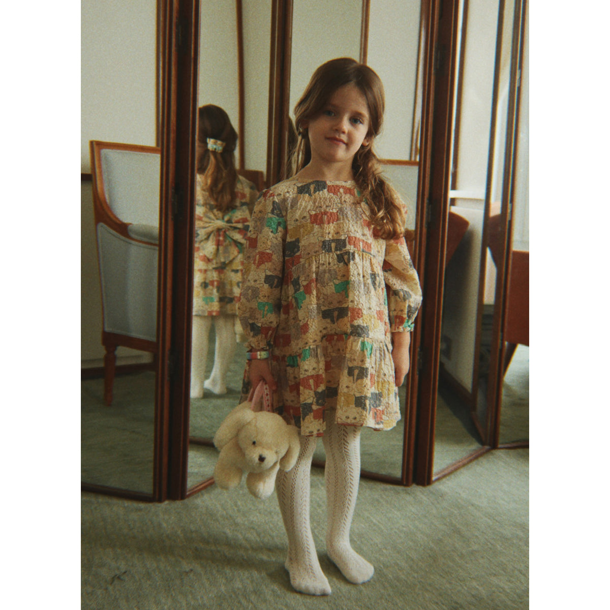 Konges Sløjd-Elin Ls Bow Dress Gots Like Cats And Dogs