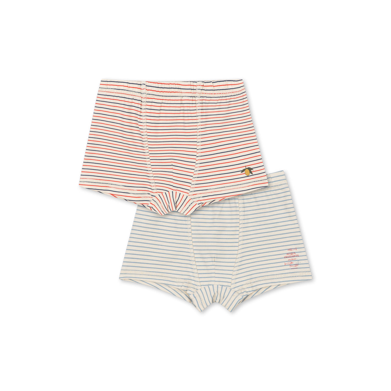 Konges Sløjd-Basic 2 Pack Boy Boxers Gots Stripe Bluie/Stripe Tricolore Petit
