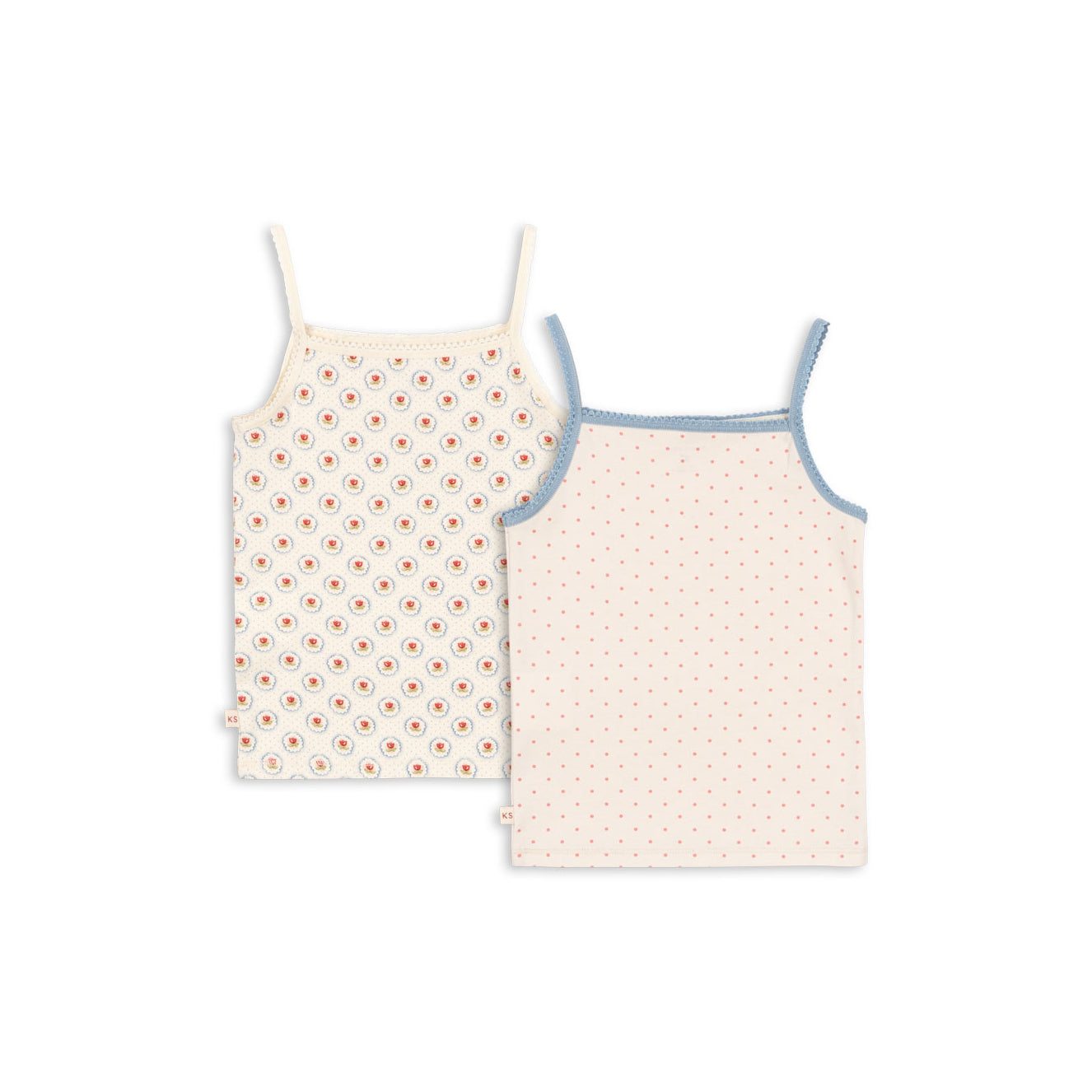 Konges Sløjd-Girl Basic 2 Pack Strap Tops Gots Pirouette Dot/Mirage
