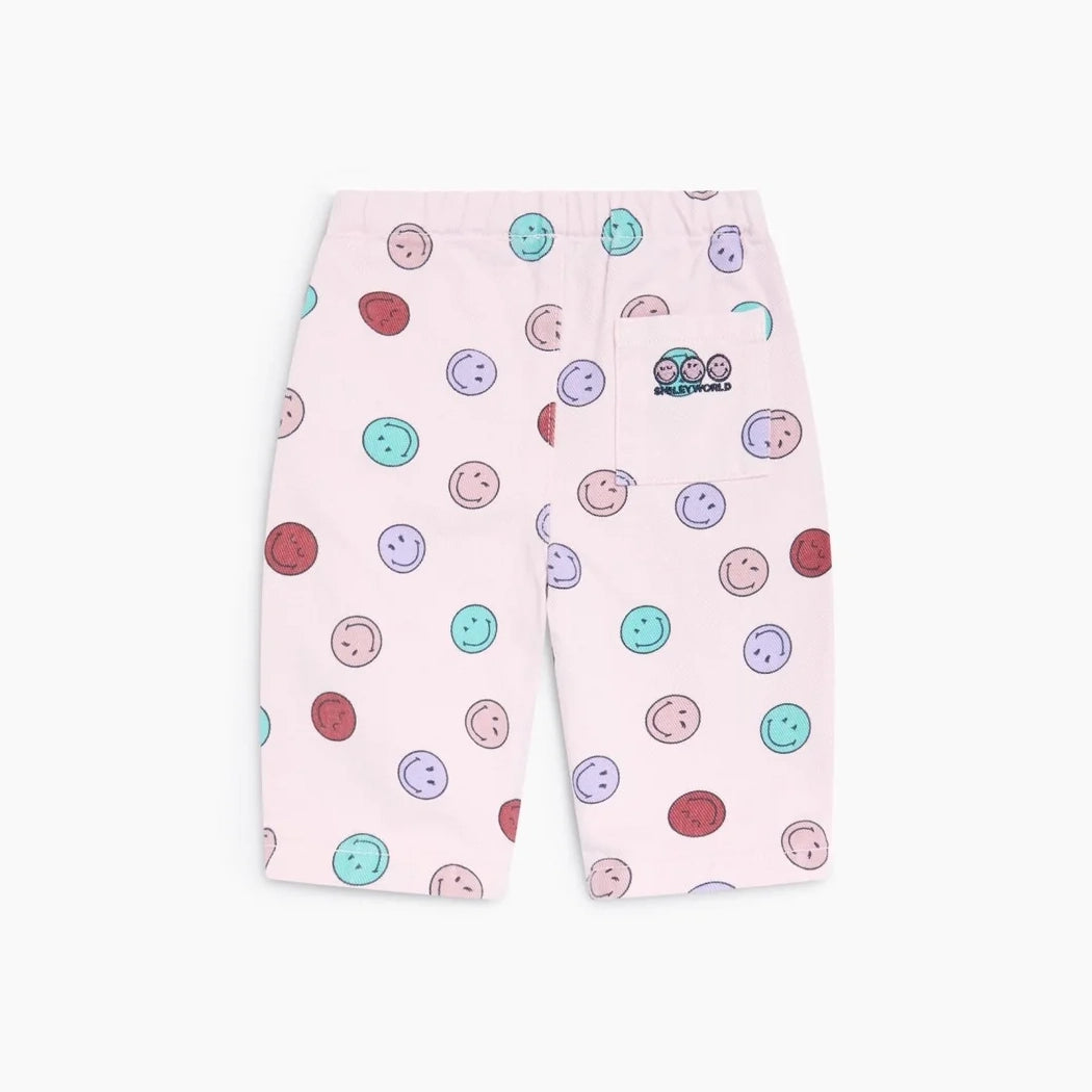 The New Society-Smiley Baby Denim Pant Smiley Print