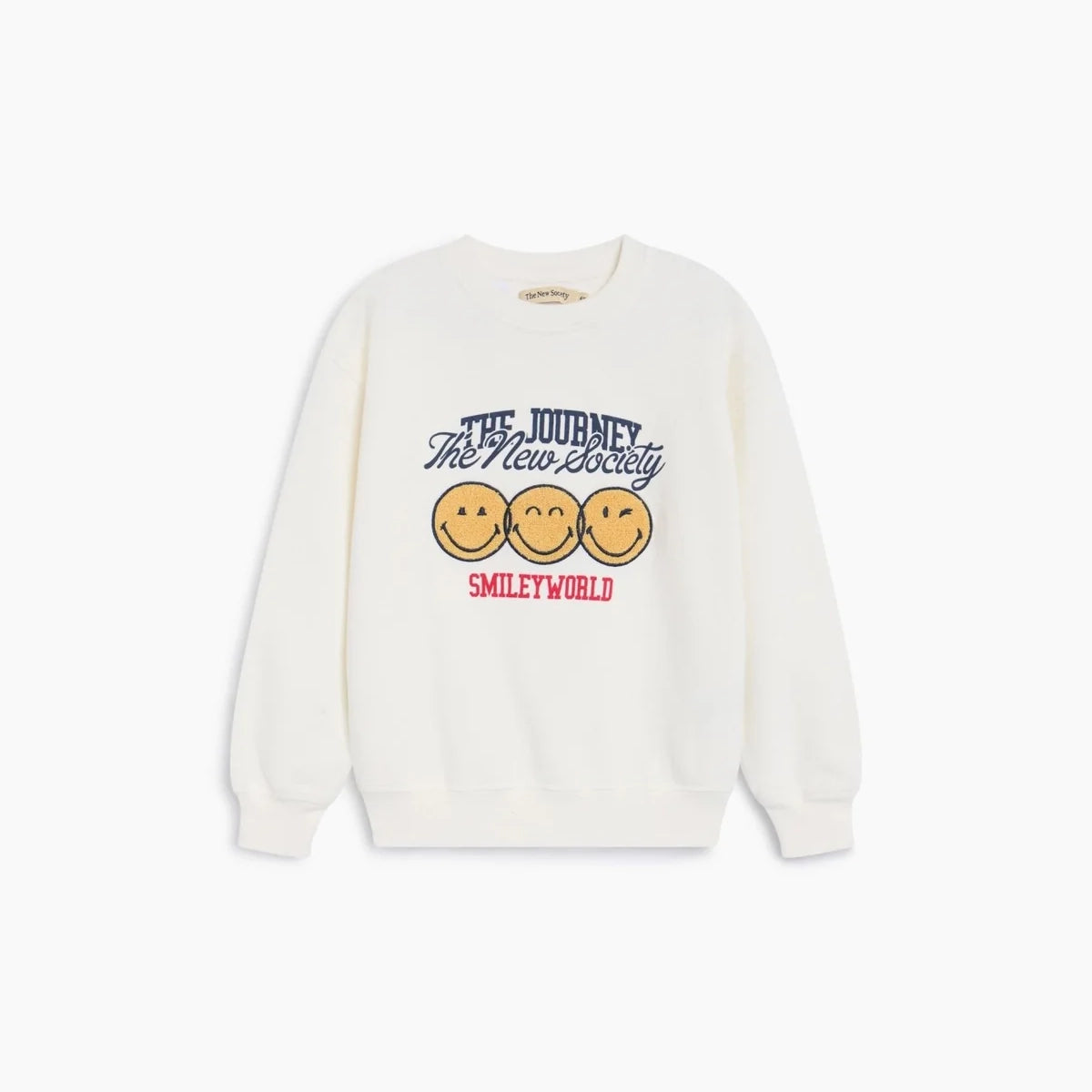 The New Society-Smiley Sweatshirt Whisper White