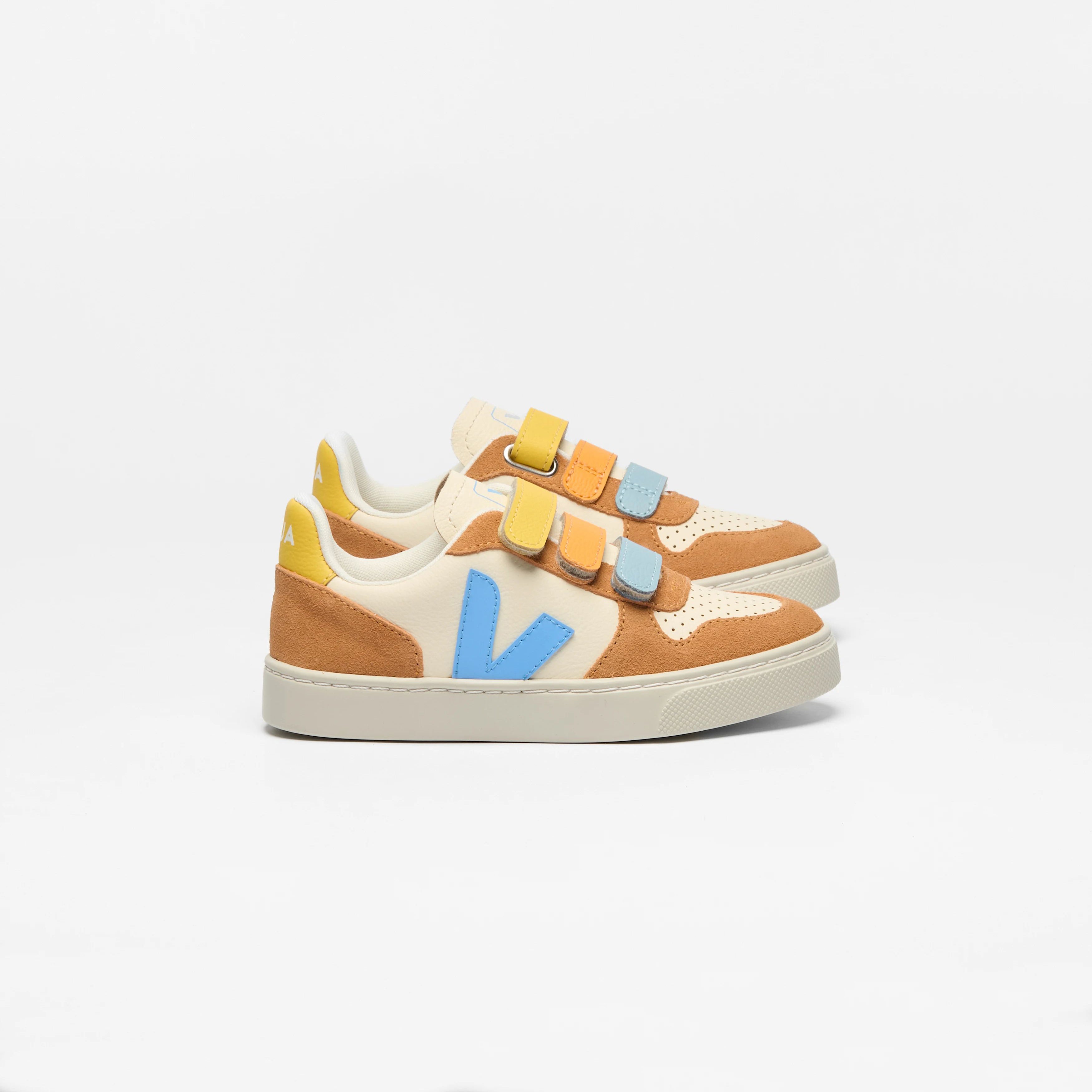 Veja-Kids Small V-10 Cashew_Aqua_Umber