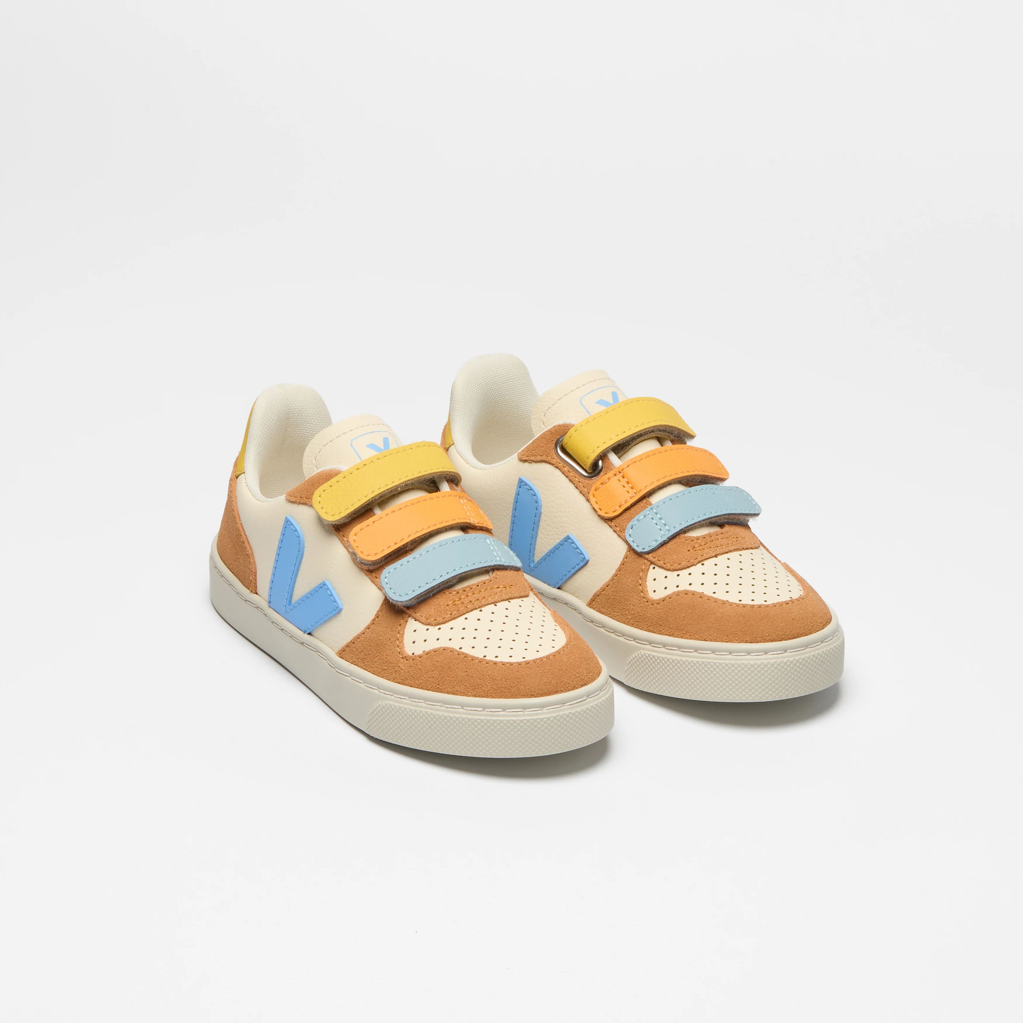 Veja-Kids Small V-10 Cashew_Aqua_Umber