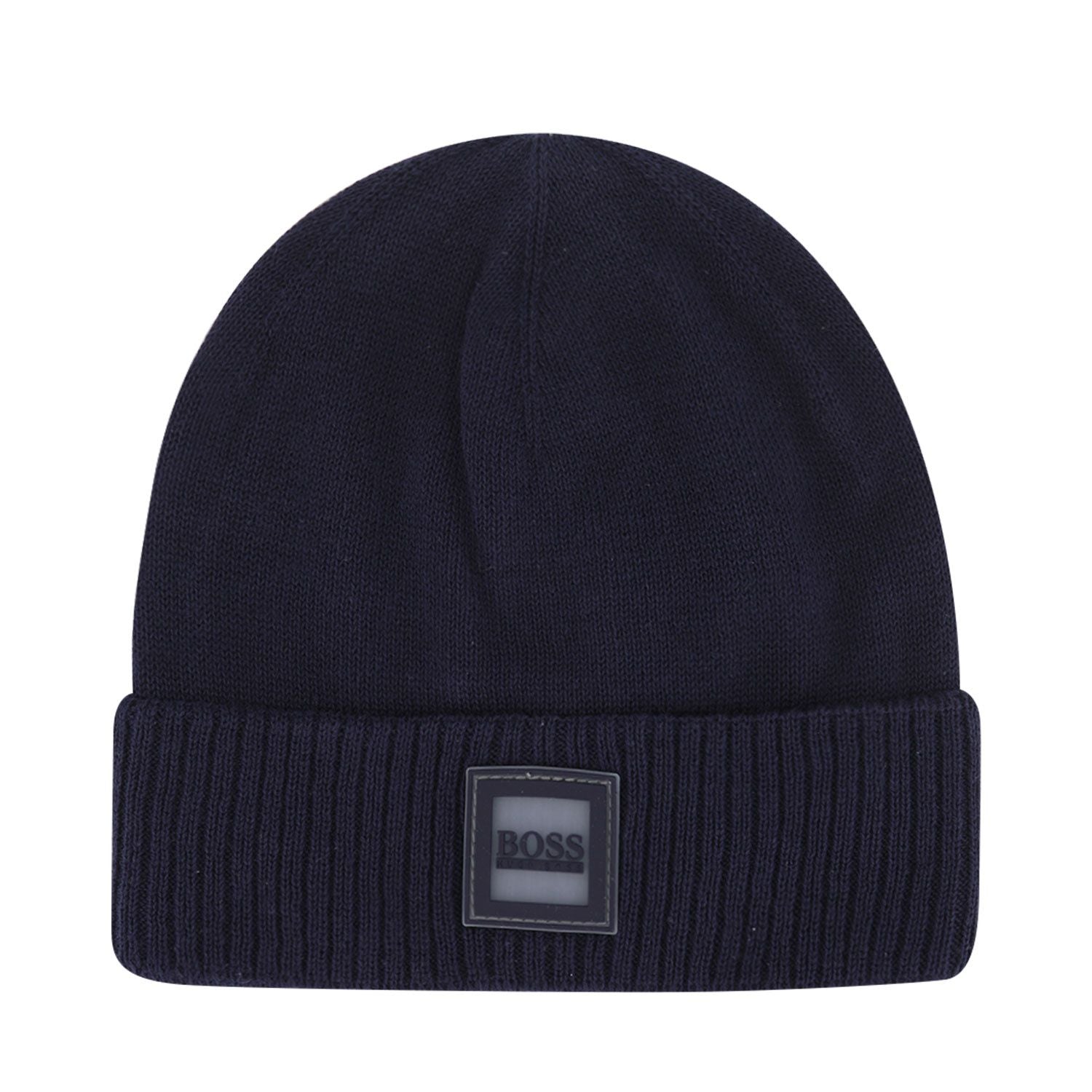 BOYS PULL ON HAT WITH LOGO BADGE, NAVY