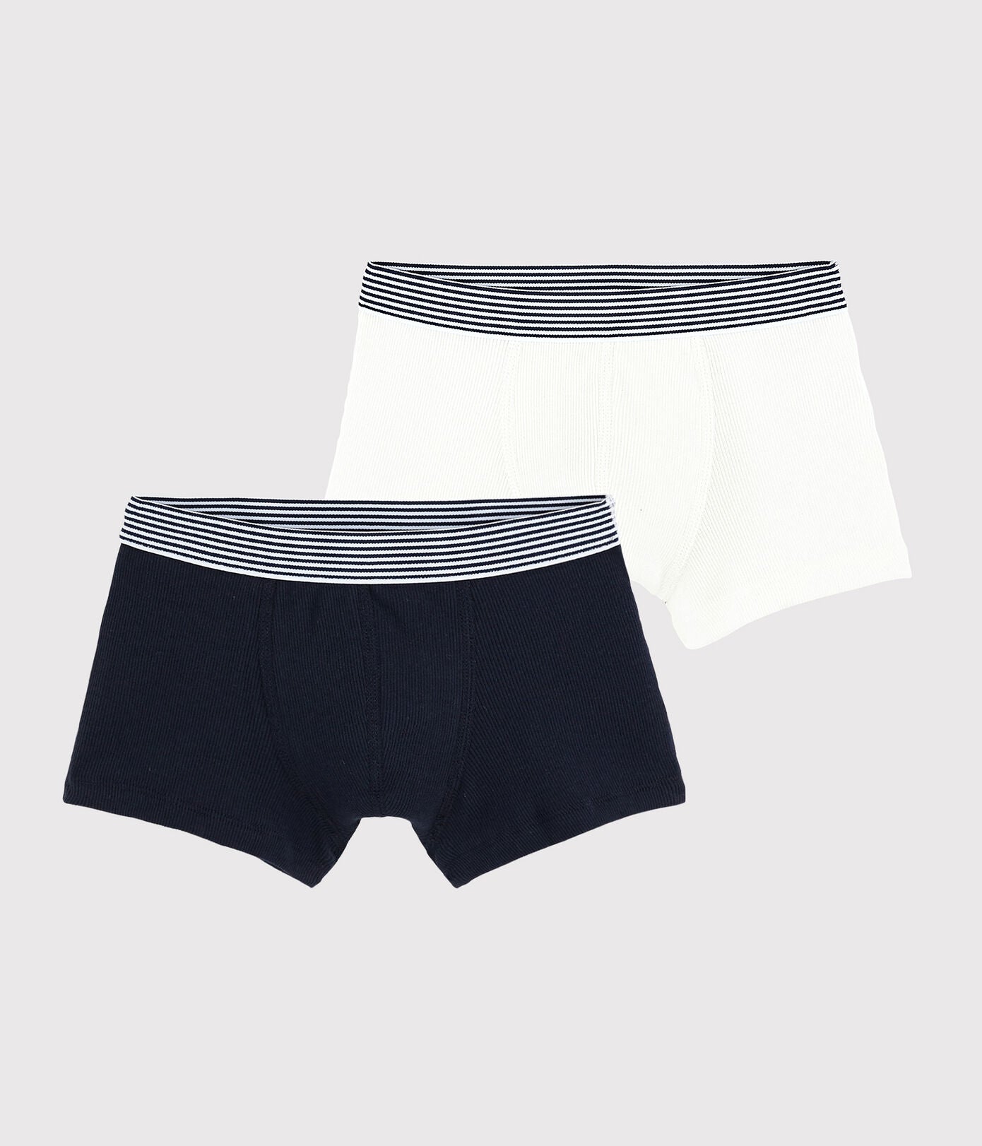 Boys' Ribbed Cotton Boxer Shorts - 2-Pack - Cémarose Canada