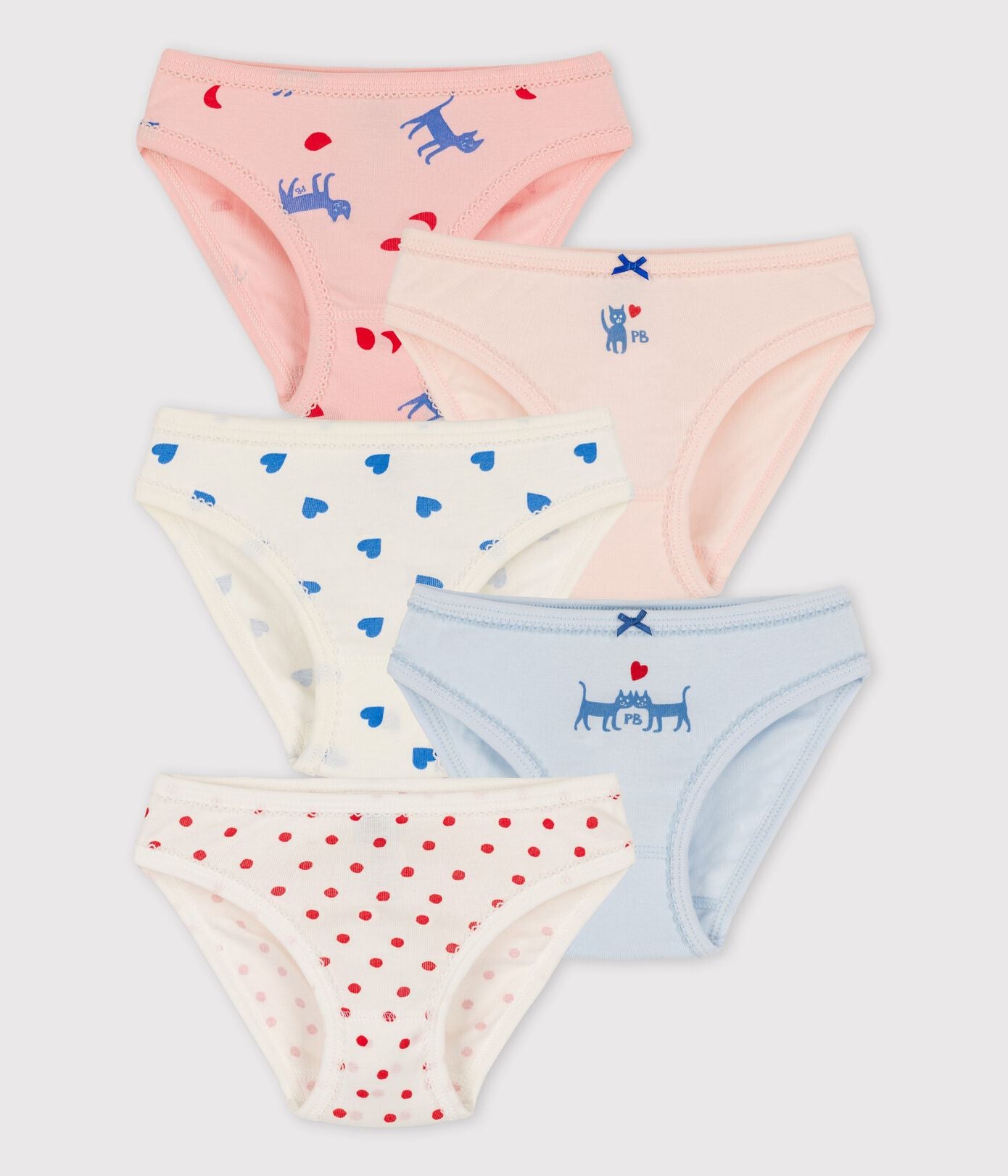 Girls White Cotton Knickers (5 Pack)