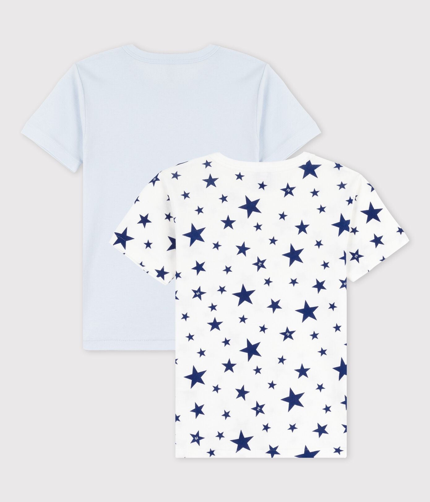 BOYS' STAR PRINT T-SHIRT - SLEEVED COTTON T-SHIRTS-2-PACK