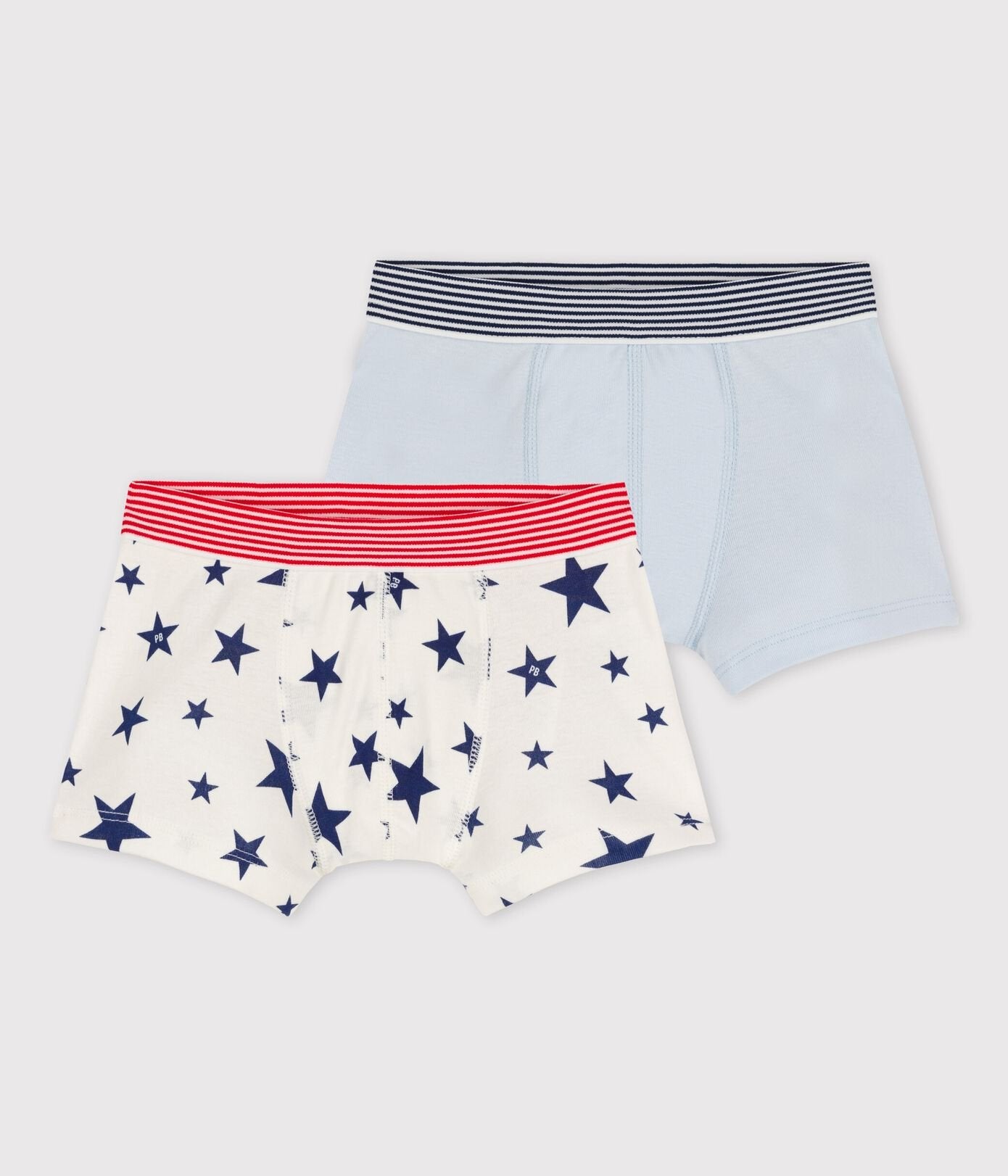 BOYS' STAR PRINT COTTON BOXER SHORTS - 2- PACK