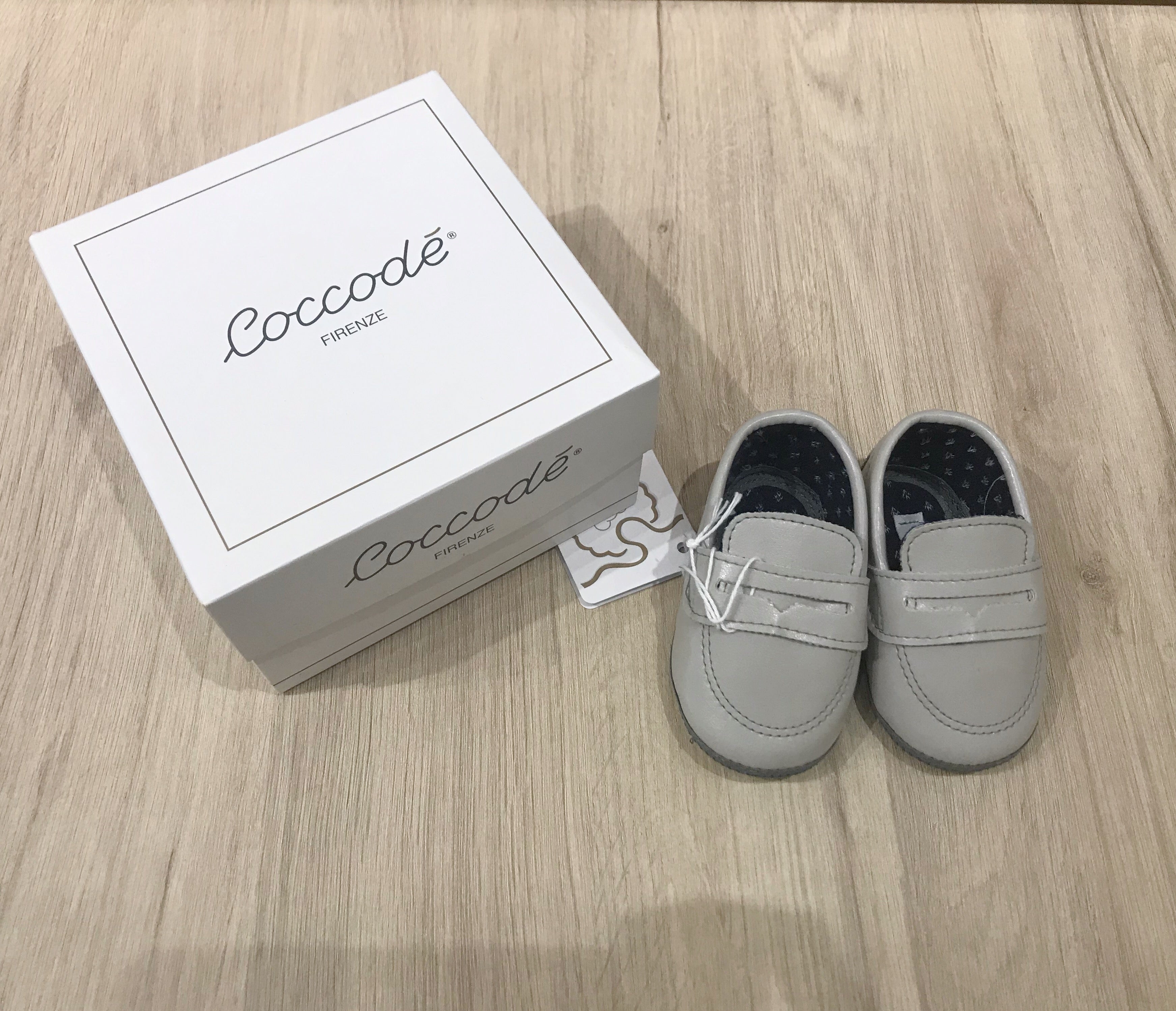 BABY BOY SLIP ON SHOES, GREY/NAVY - Cemarose Children's Fashion Boutique