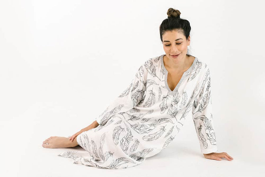 Women's Bamboo Sleeping Tunic - Feather White