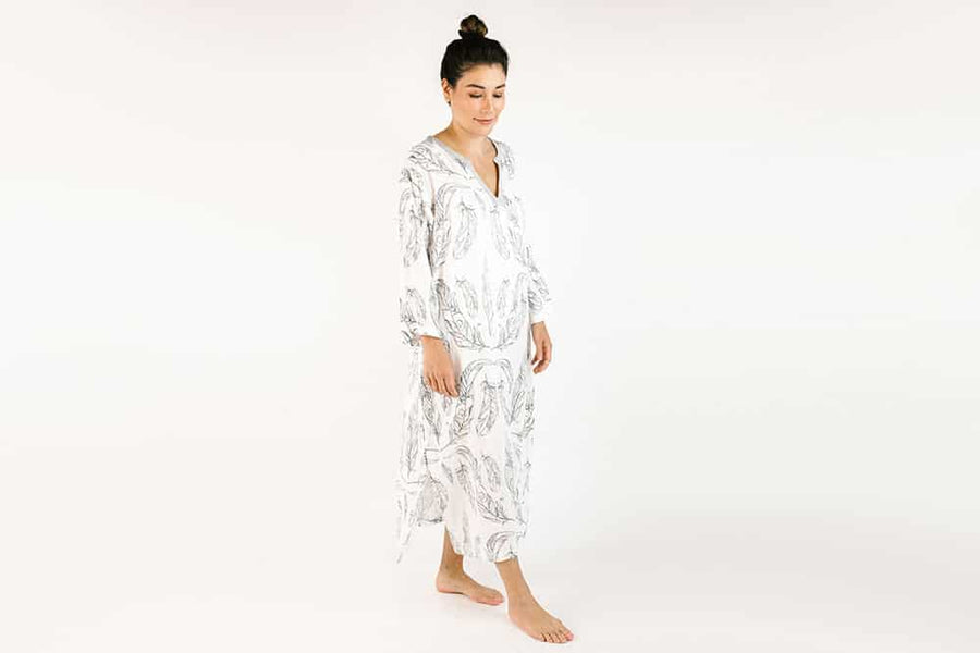 Women's Bamboo Sleeping Tunic - Feather White