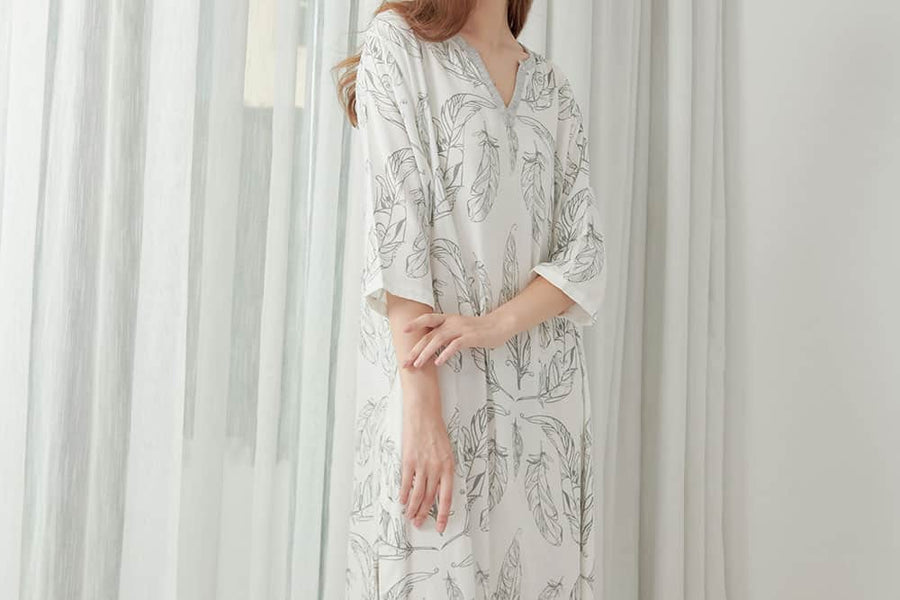 Women's Bamboo Sleeping Tunic - Feather White