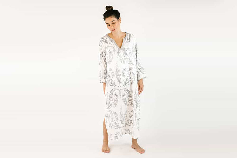 Women's Bamboo Sleeping Tunic - Feather White