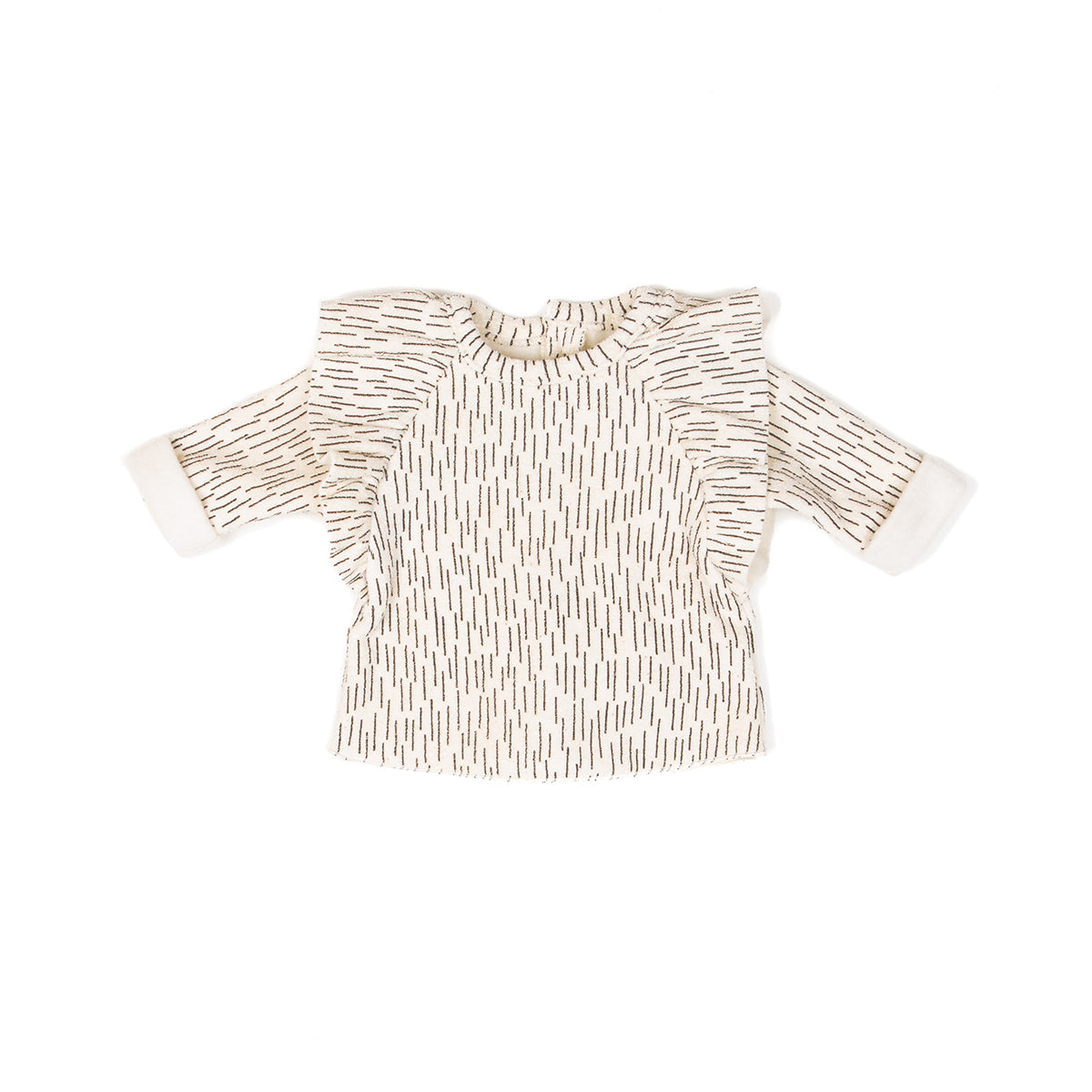 SWEATSHIRT W RUFFLES, CREAM RAINING - Cemarose Children's Fashion Boutique