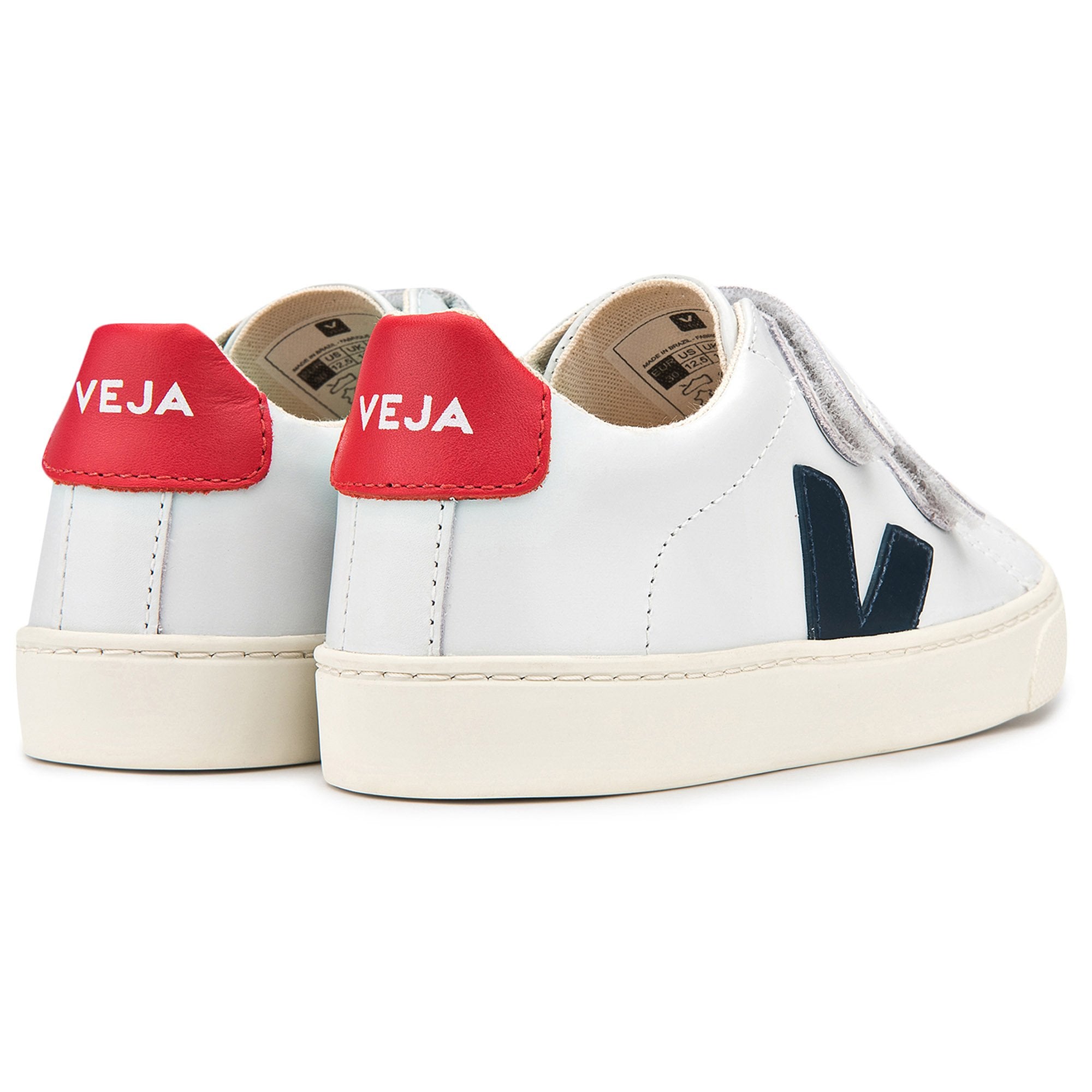 JUNIOR ESPLAR VELCRO LEATHER EXTRA-WHITE NAUTICO PEKIN - Cemarose Children's Fashion Boutique