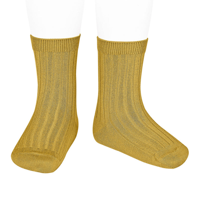 Basic rib short socks, Mustard 2.016/4 629 - Cémarose Canada