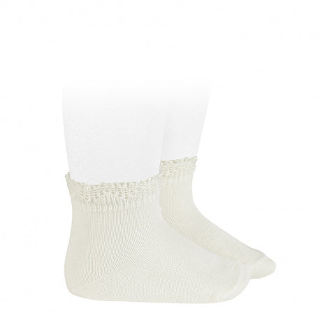 Ceremony short socks with openworl cuff - Cream