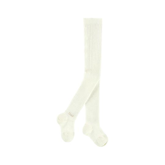 Girls White Cotton Tights - Cemarose Children's Fashion Boutique