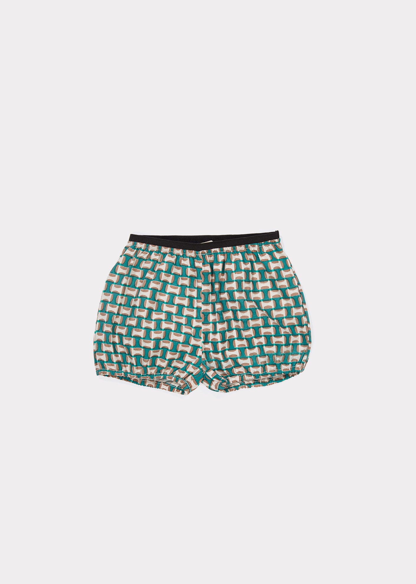 OLEANDER BABY SHORTS,EMERALD GEO PRINT - Cemarose Children's Fashion Boutique